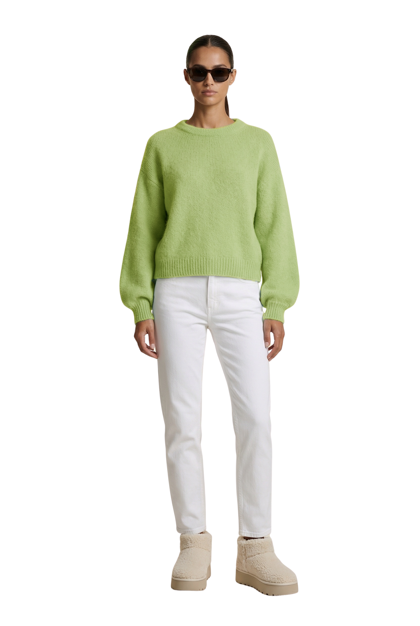 Liana Round Neck Pullover Tea Green