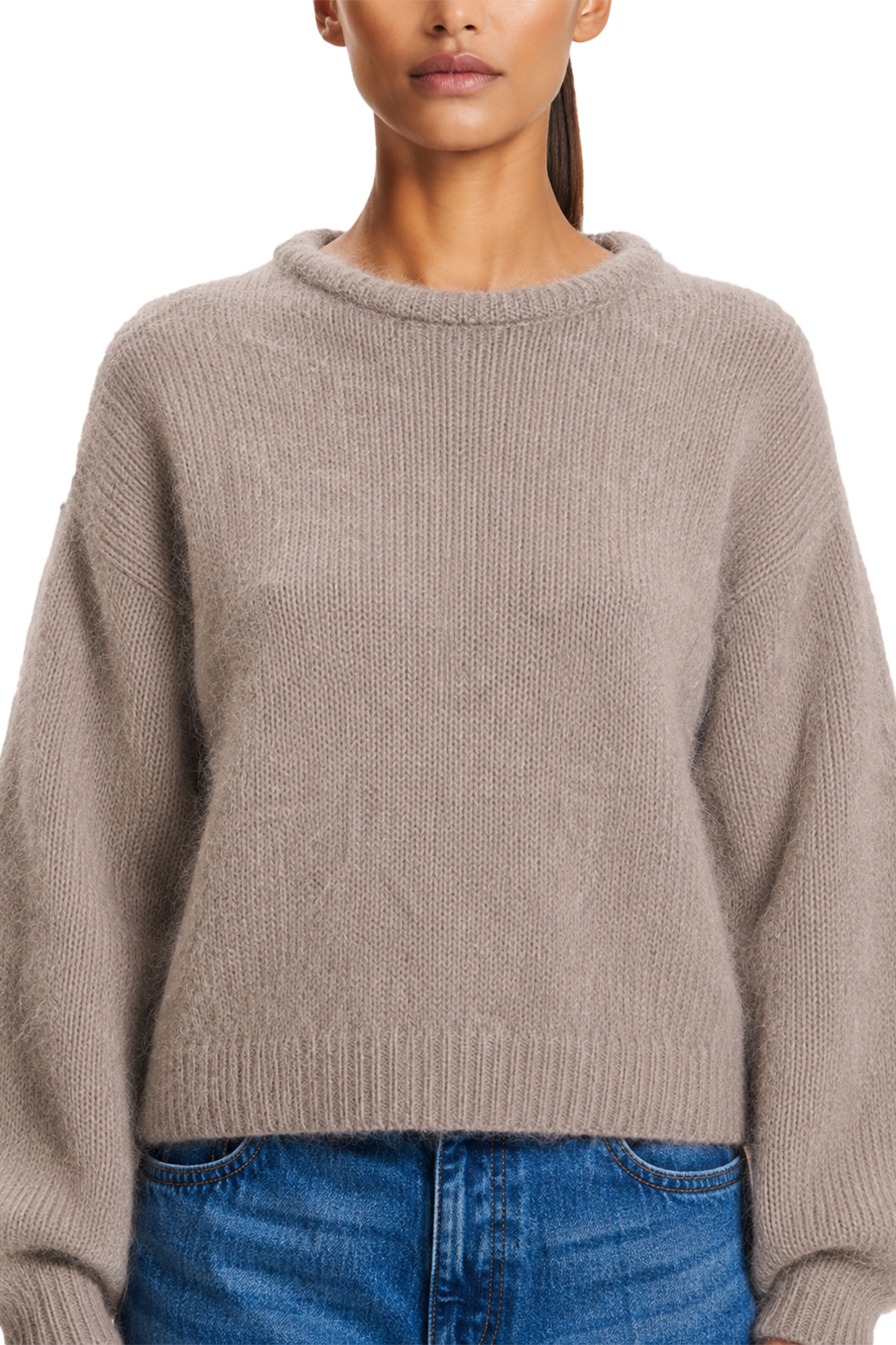 Liana Round Neck Pullover Light Taupe