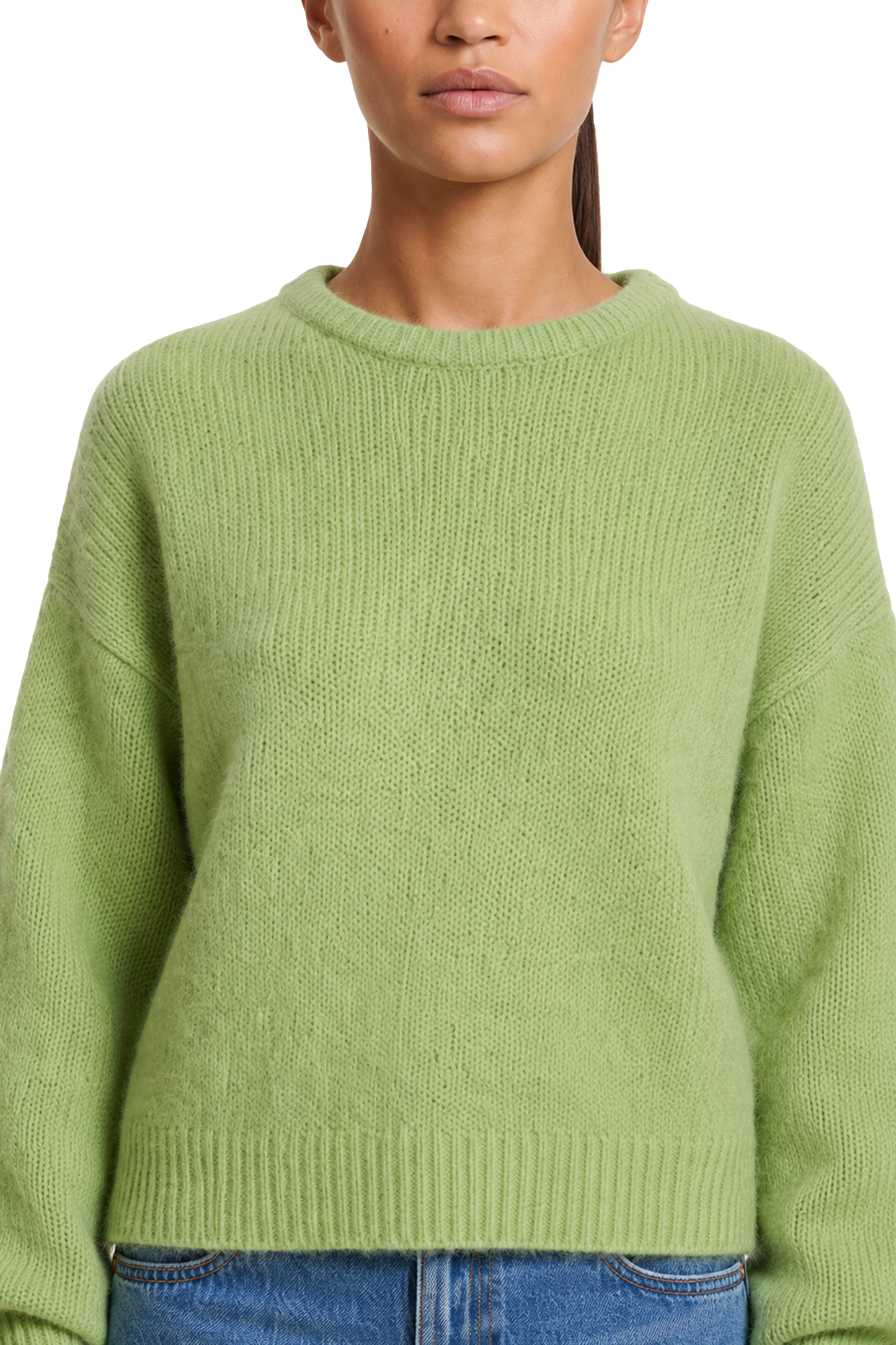 Liana Round Neck Pullover Tea Green