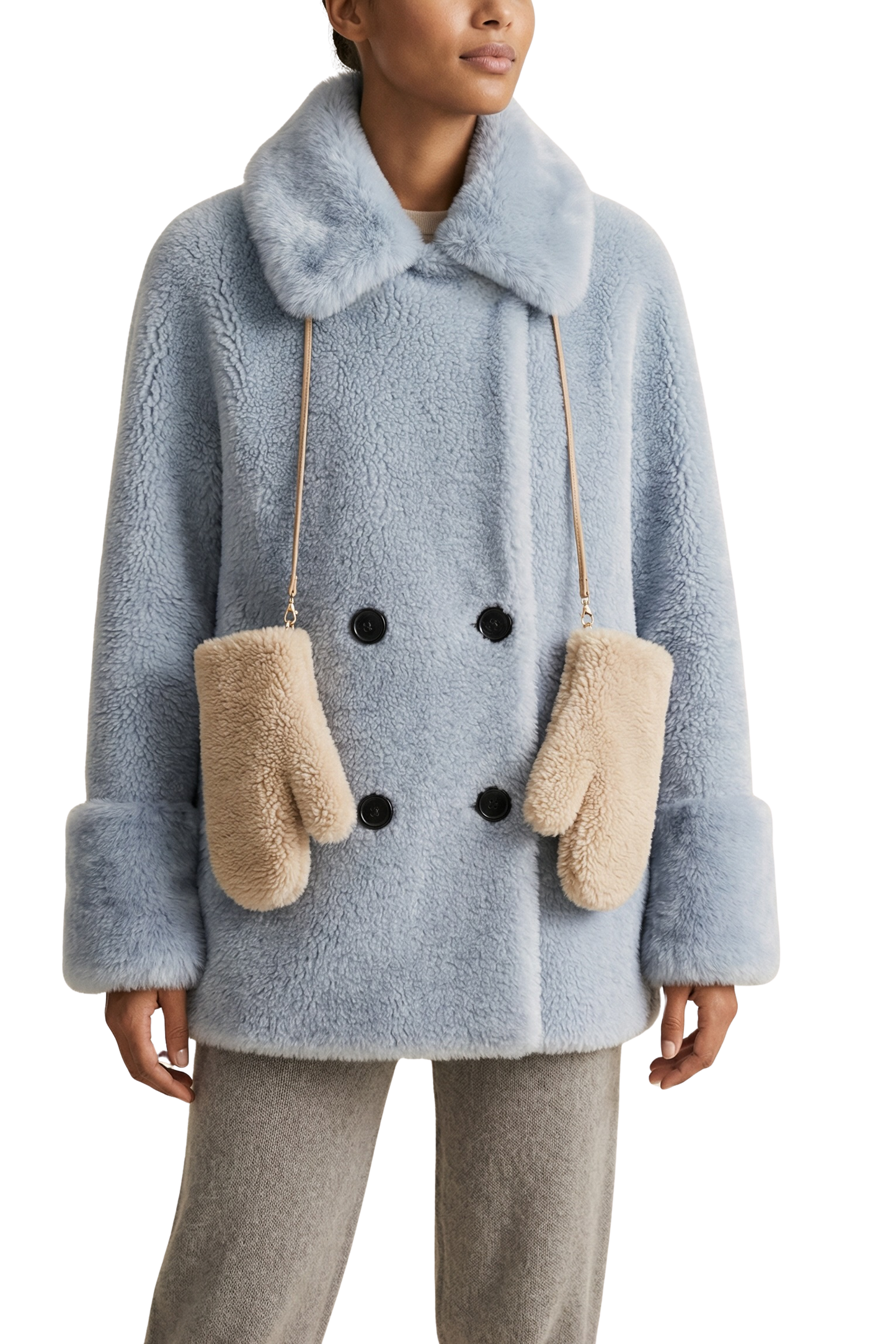 Louis Wool Gloves Beige