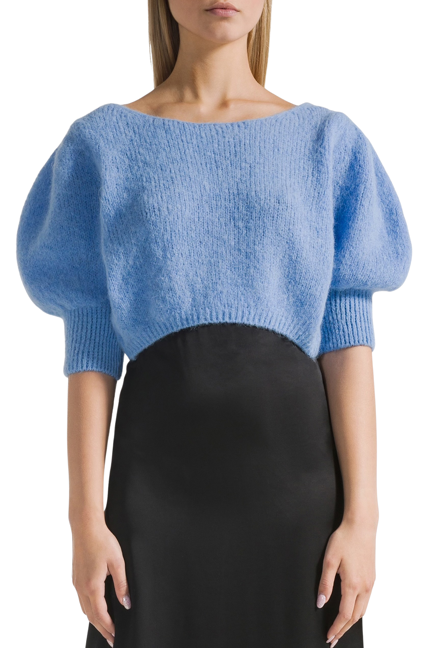 Manda Alpaca Cardigan Sky Blue