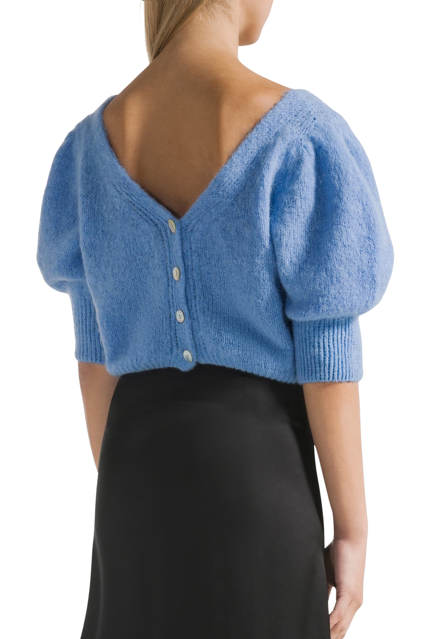 Manda Alpaca Cardigan Sky Blue