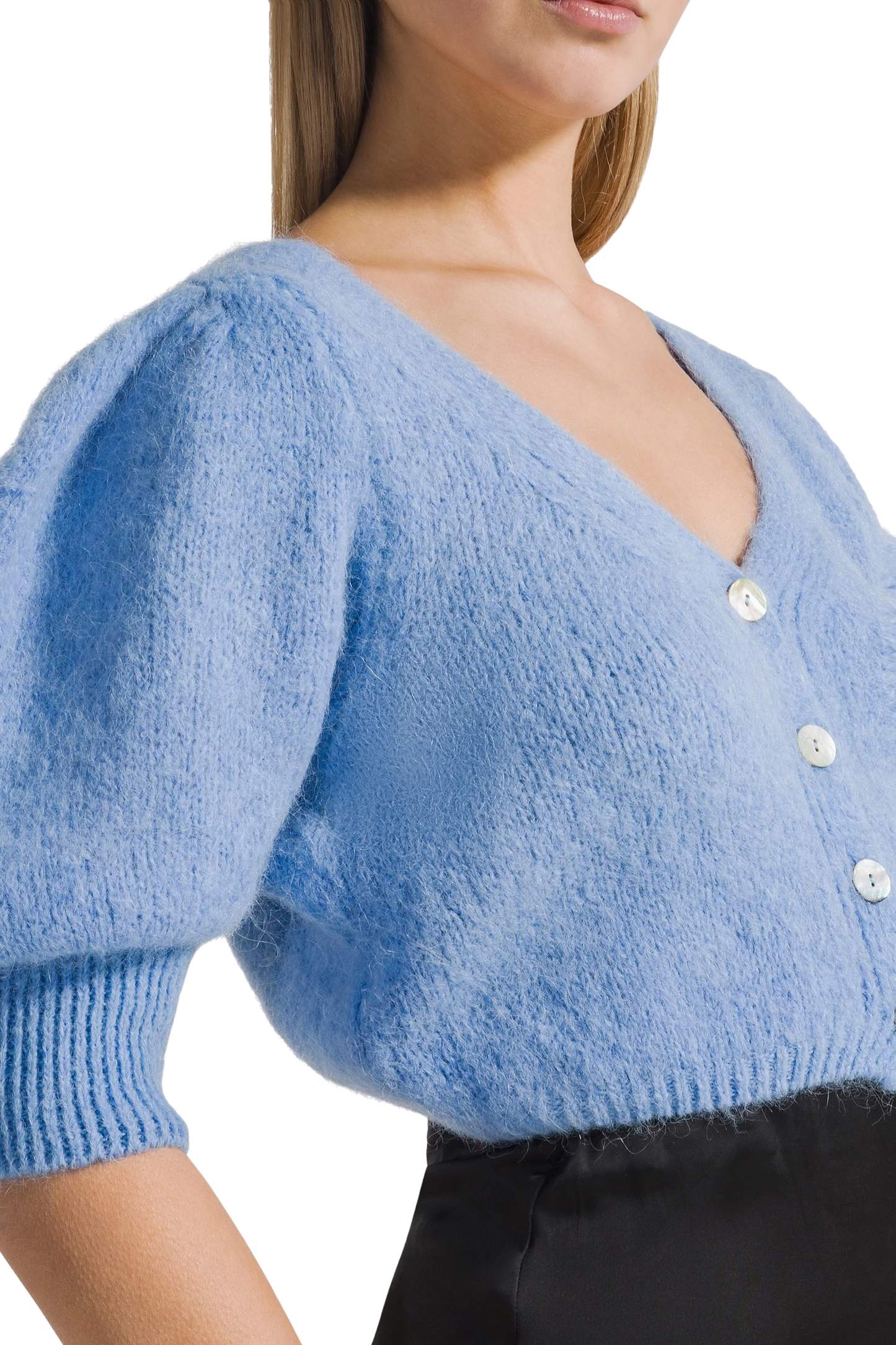 Manda Alpaca Cardigan Sky Blue