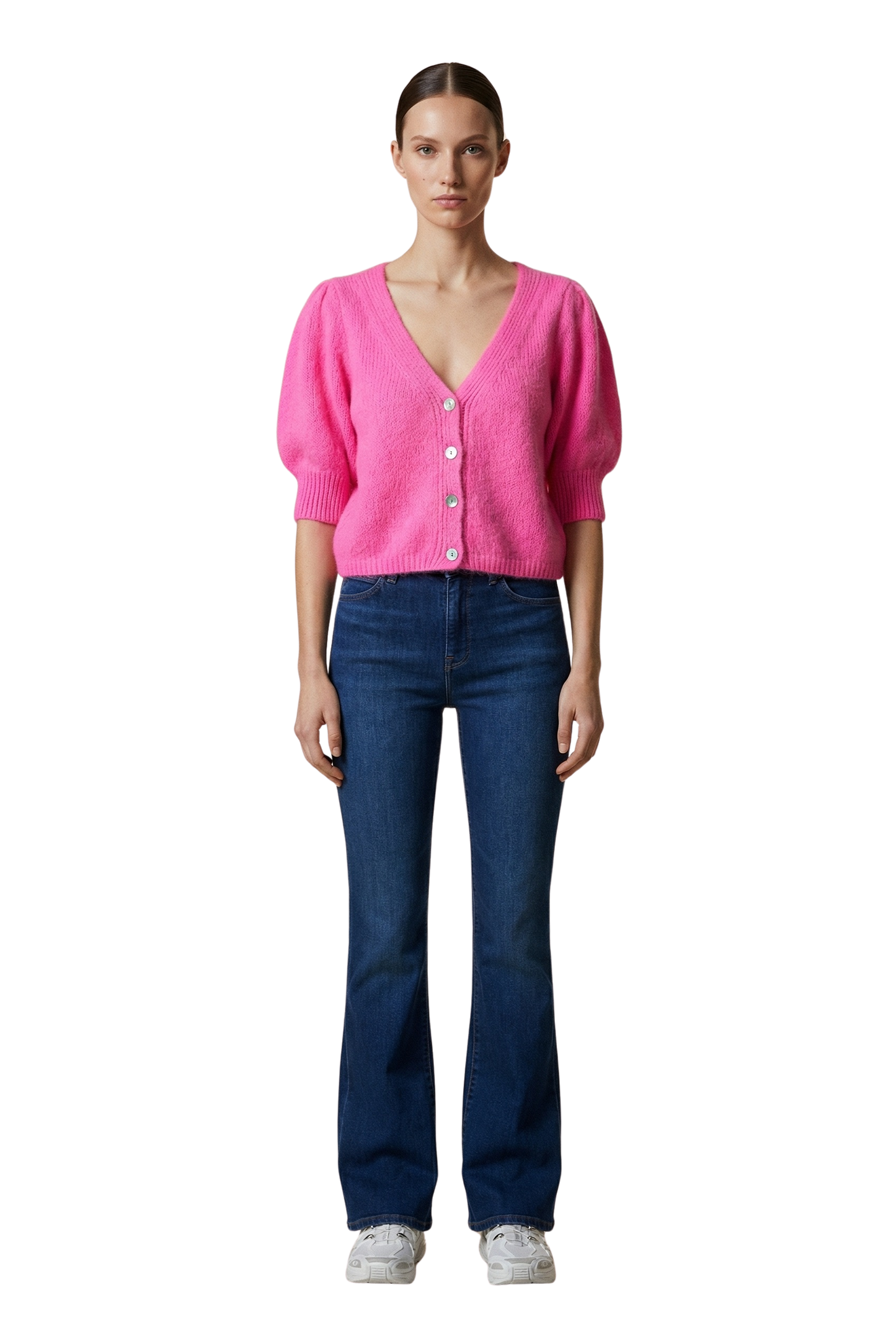 Manda Alpaca Cardigan Neon Pink