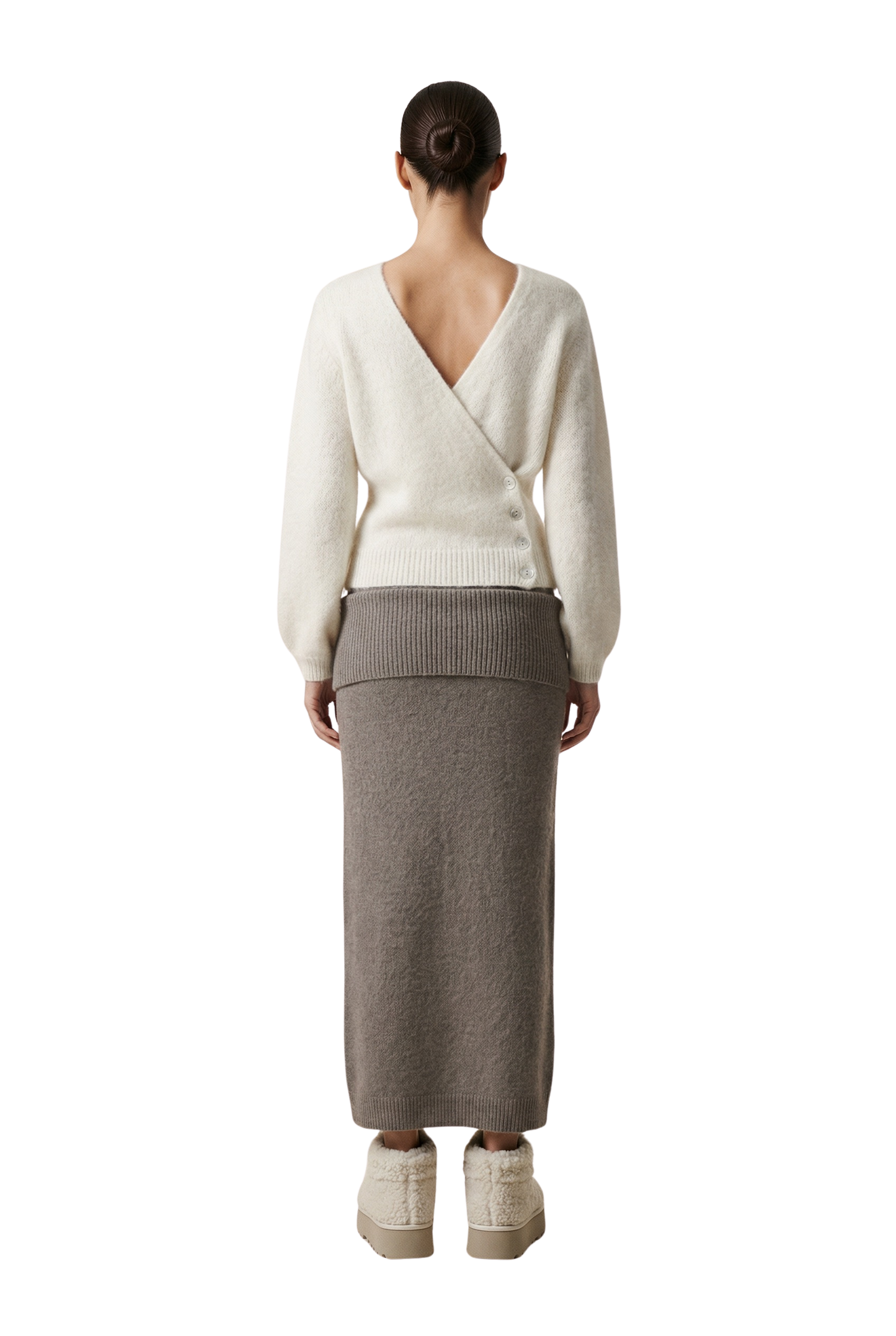 Mariya Wrap Cardigan White