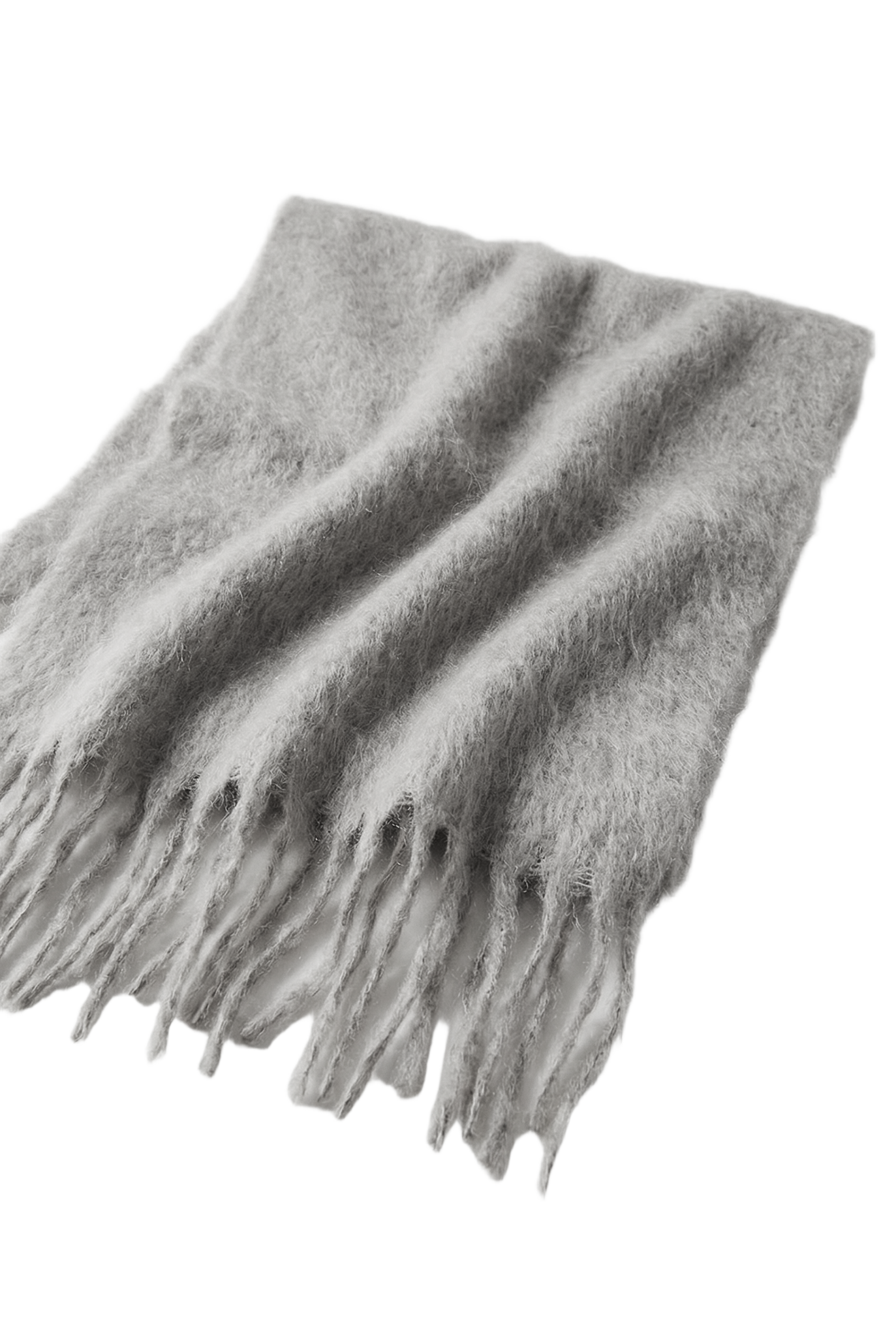 Maui Oversized Fringe Scarf Light Grey