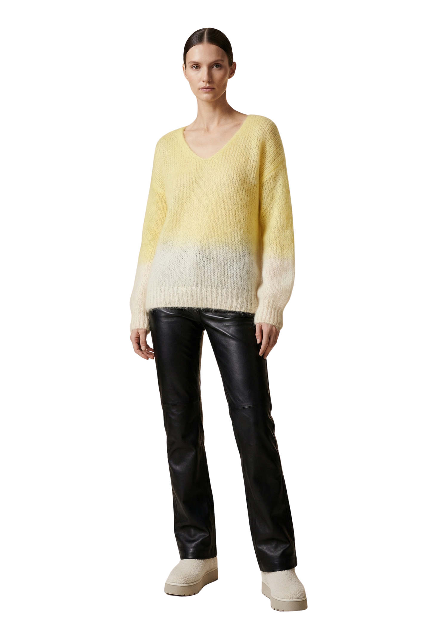 Milana Knit 2-Colored Yellow/White