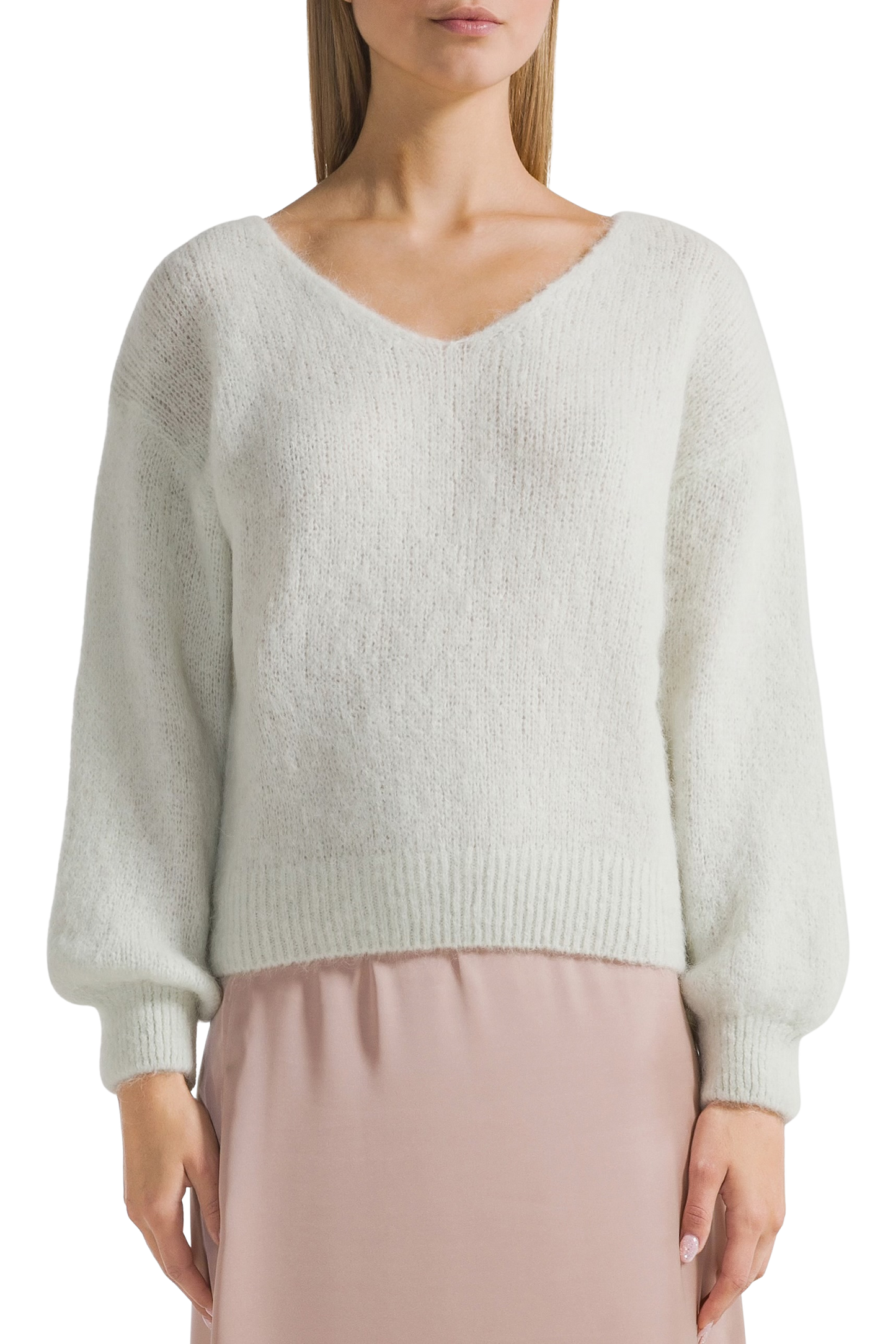 Milana LS Alpaca Pullover Frosted Green