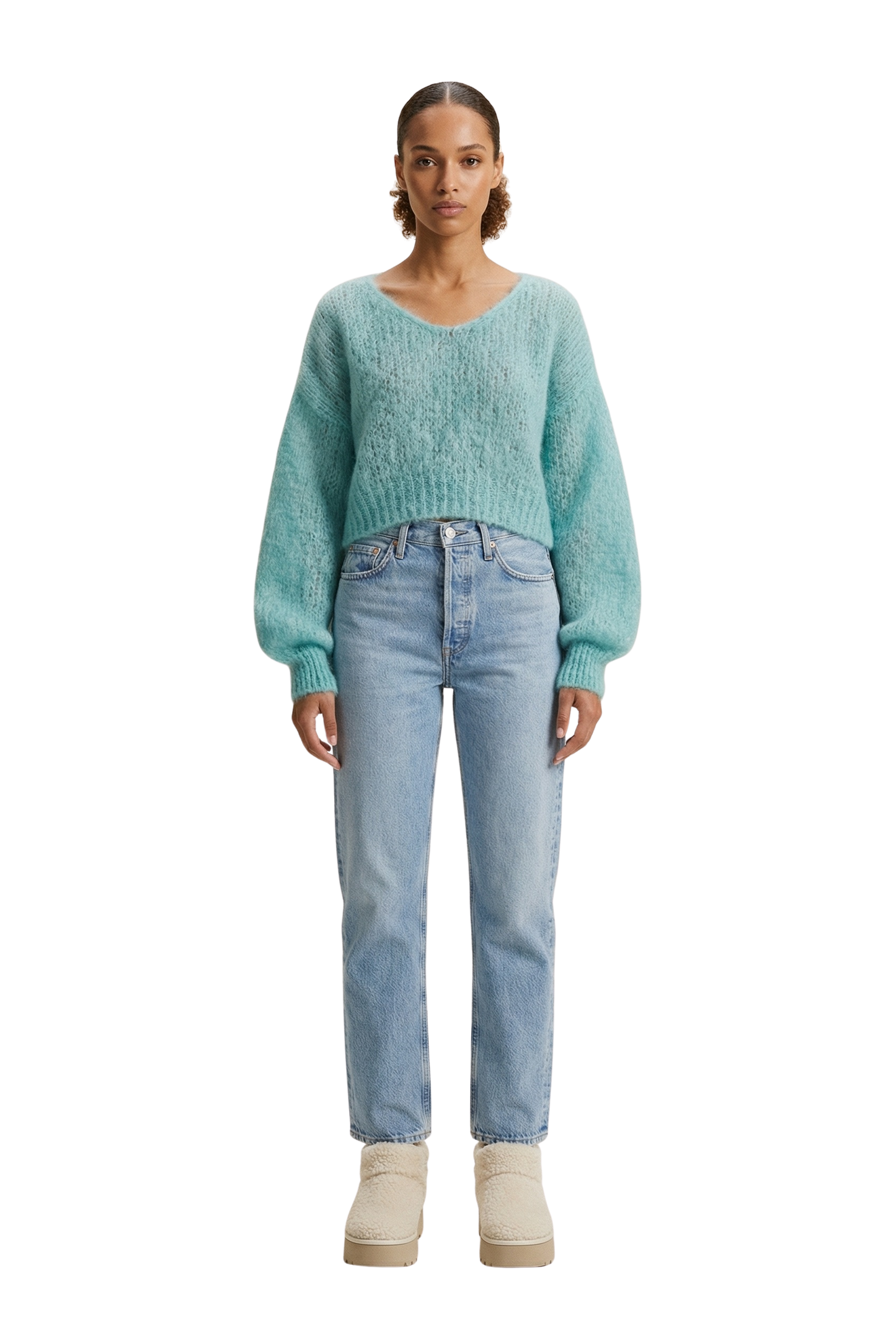 Milana Cropped Pullover Seafoam Green