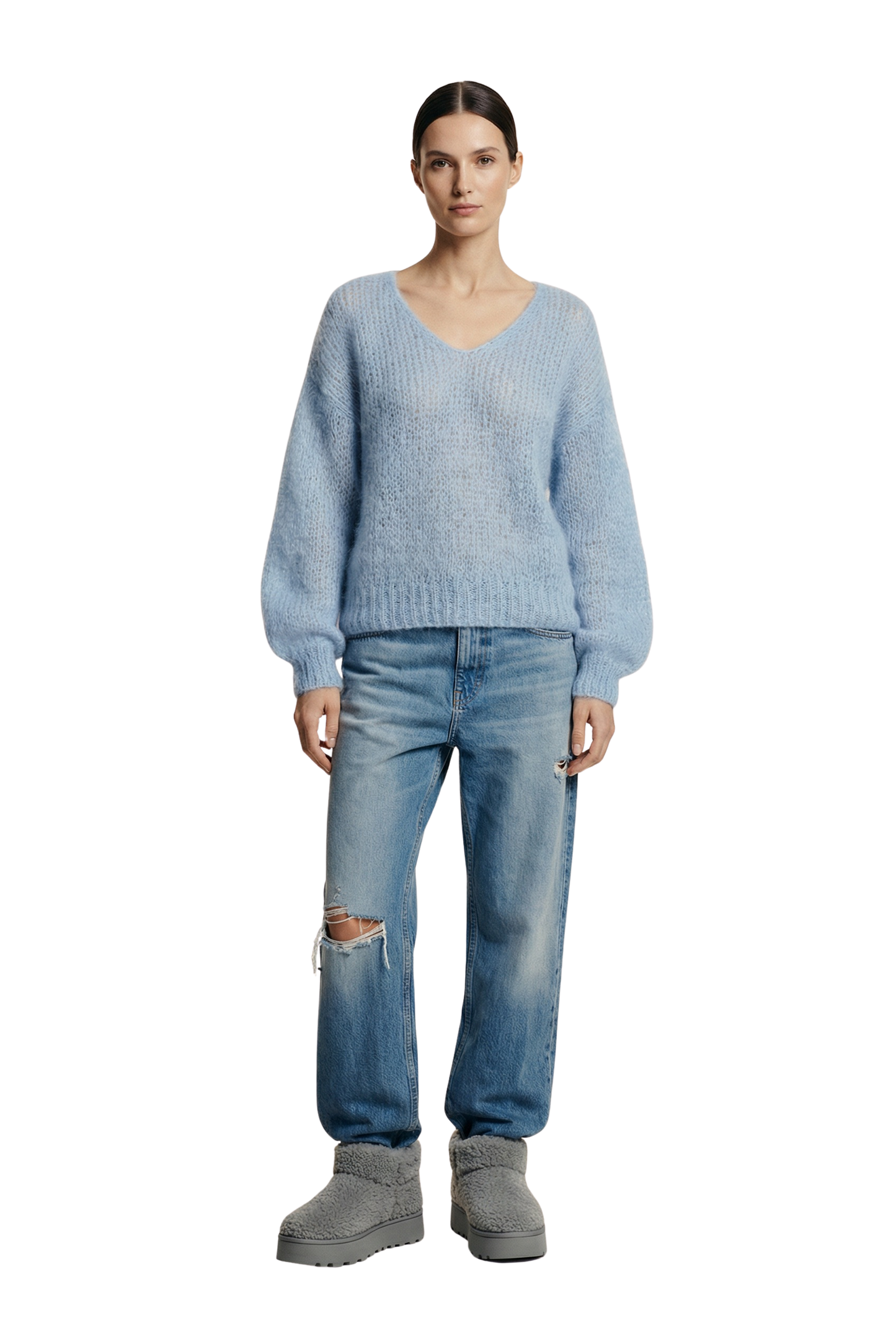 Milana LS Mohair Knit Light Blue