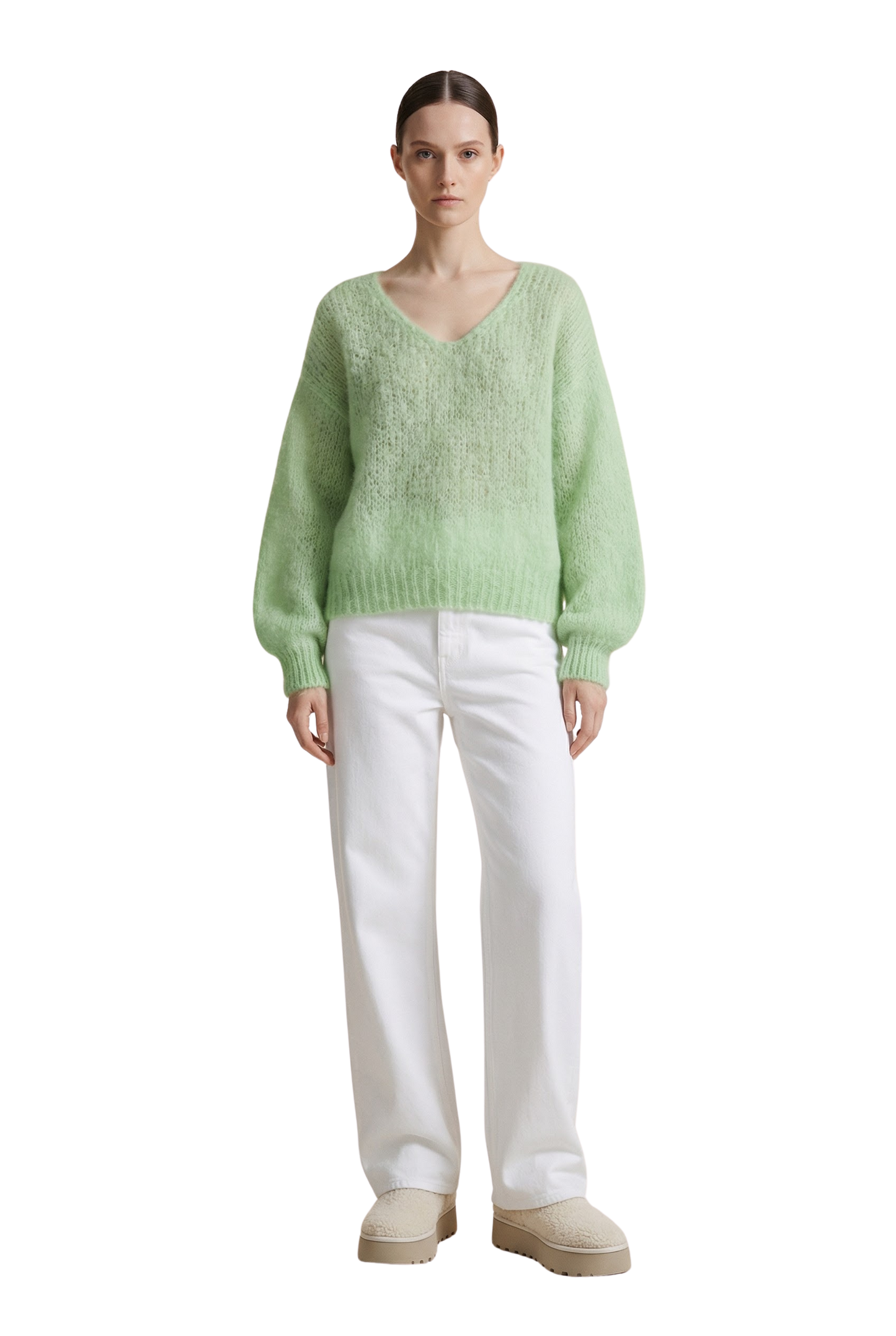 Milana LS Mohair Knit Light Green