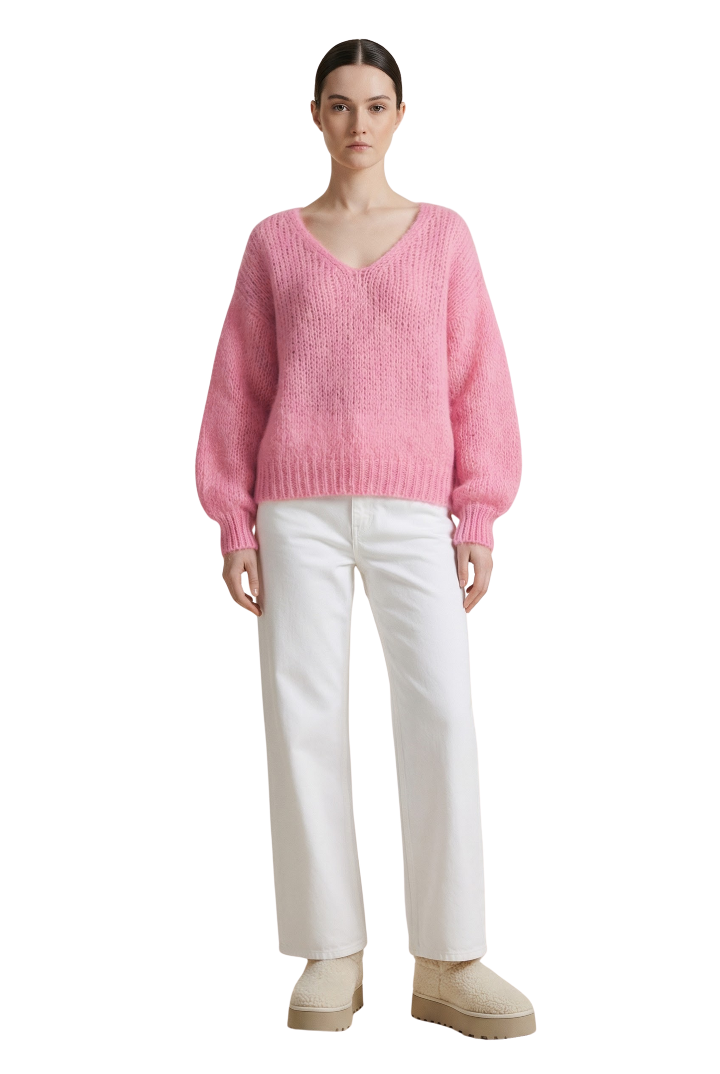 Milana LS Mohair Knit Soft Berry