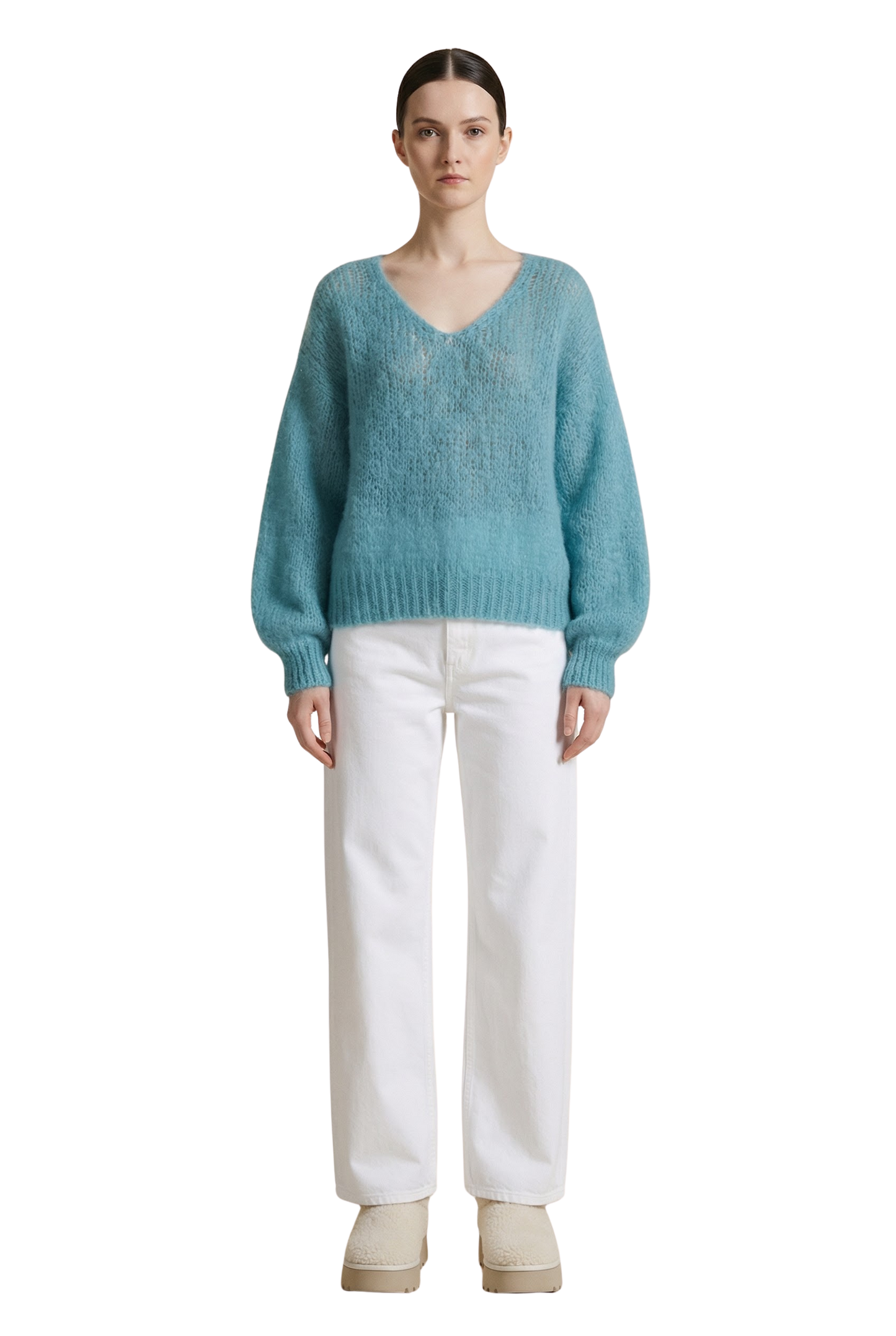 Milana LS Mohair Knit Turquoise