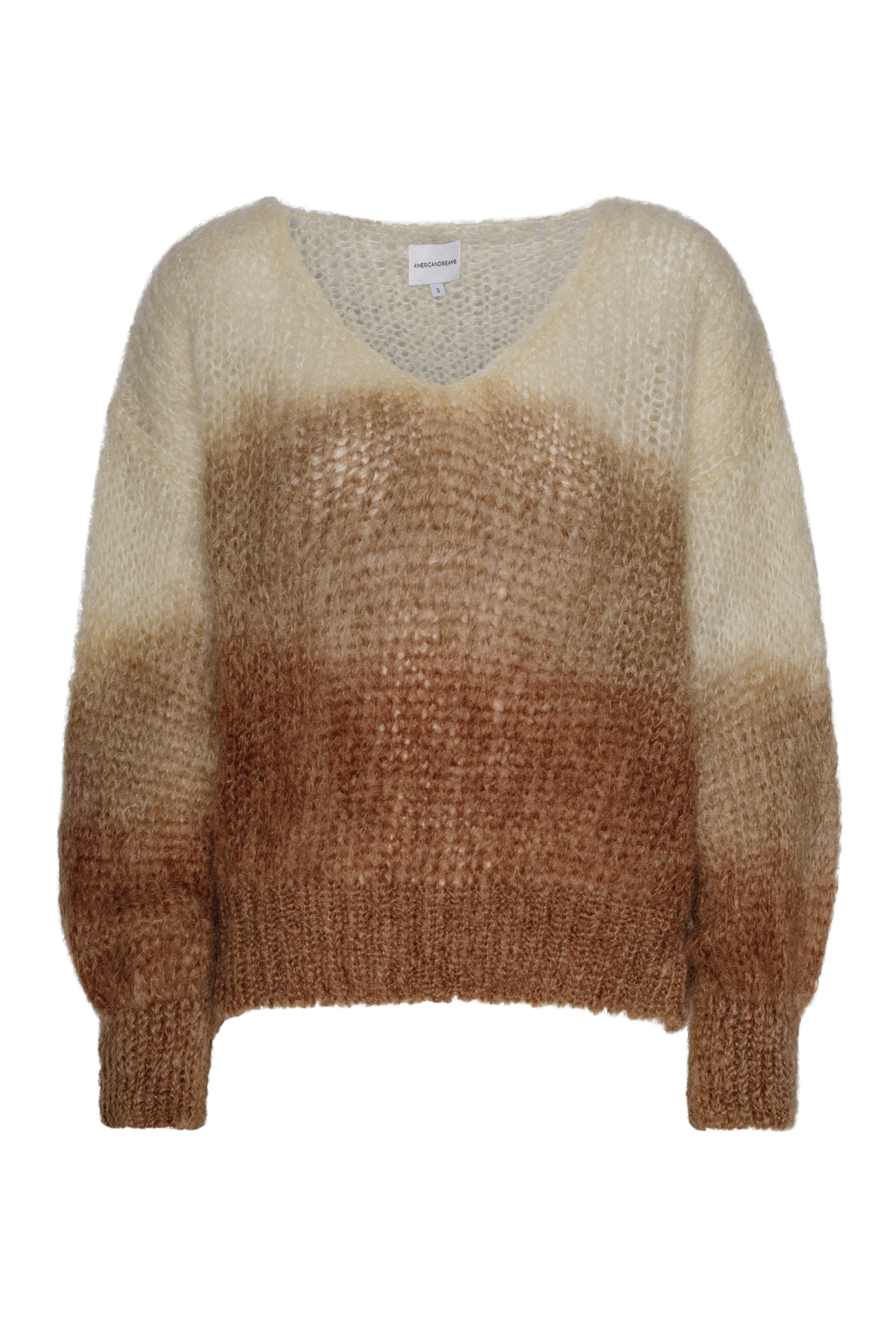 Milana LS Mohair Knit Ombre White/Brown