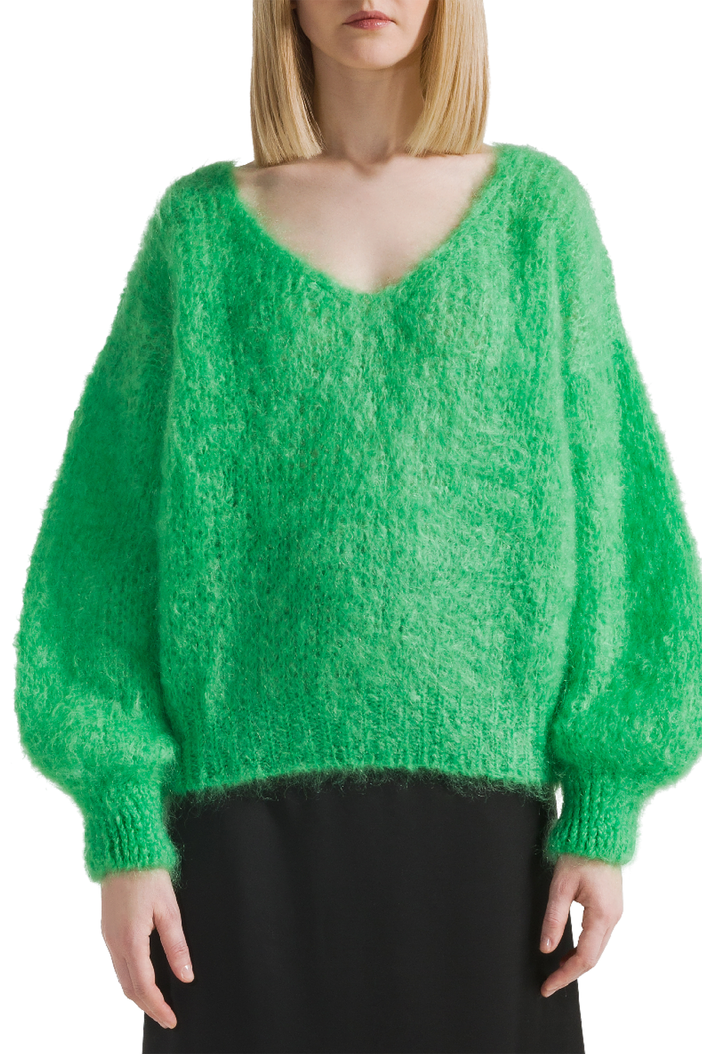 Milana LS Mohair Knit Bright Green