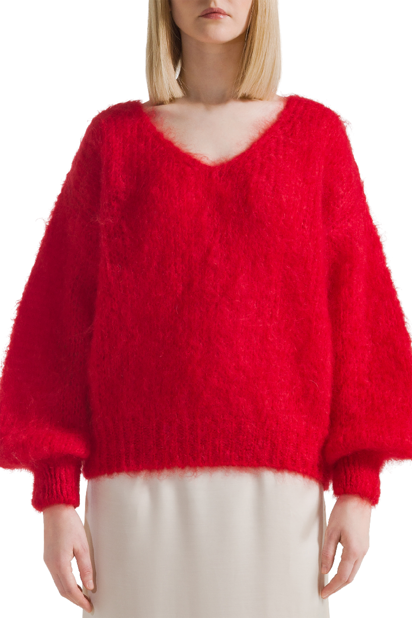 Milana LS Mohair Knit Lipstick Red