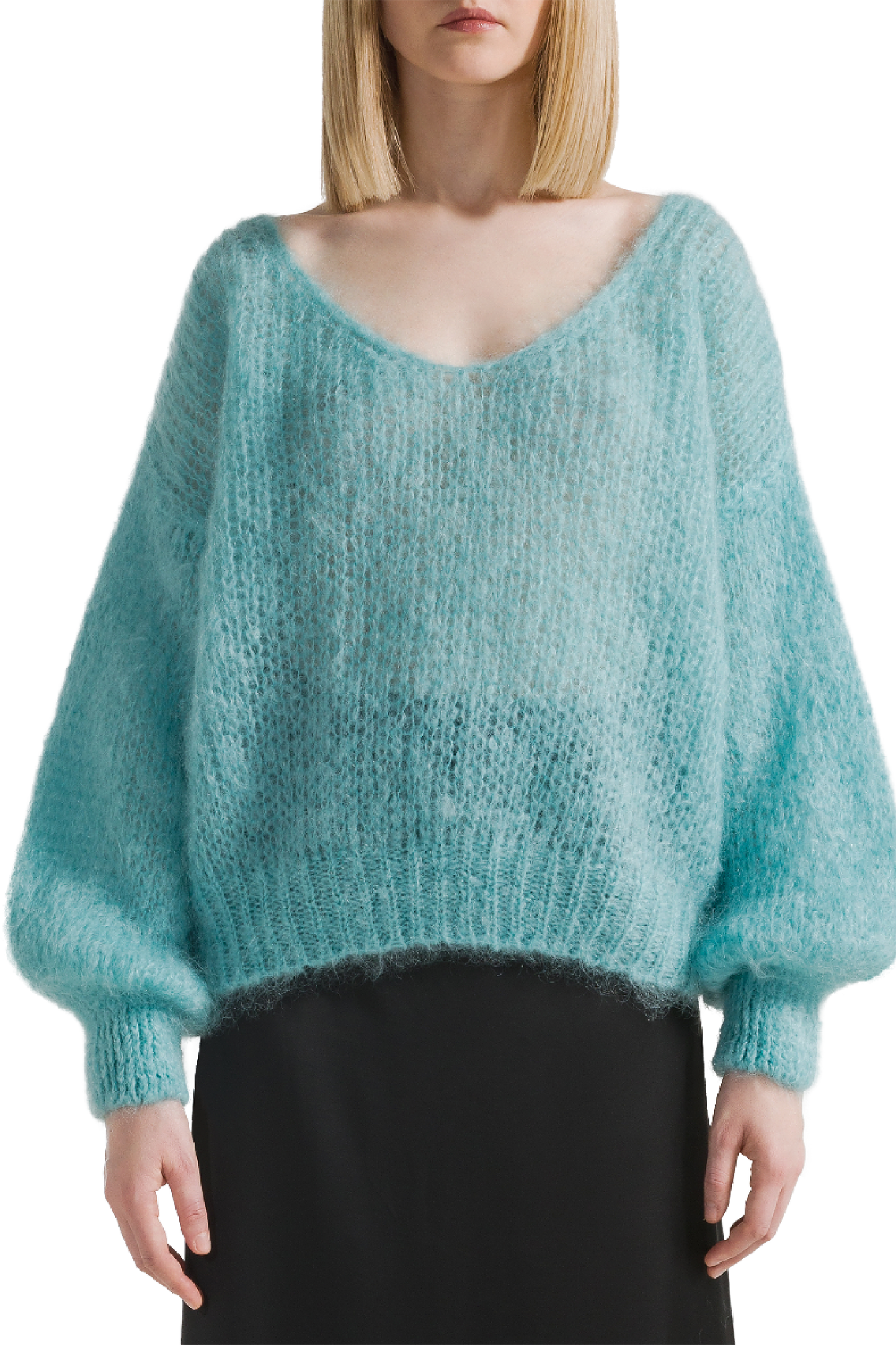 Milana LS Mohair Knit Seafoam Green