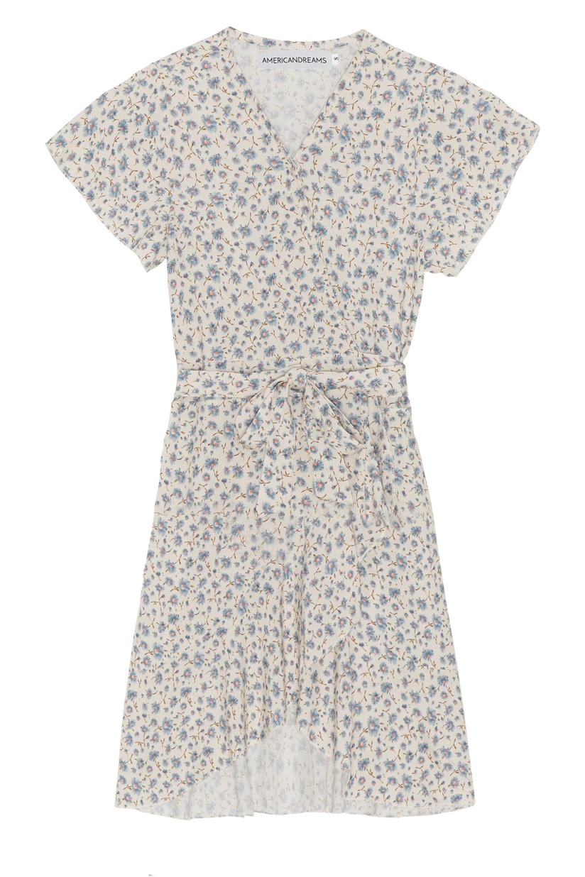 Milly Wrap Dress Kids Blue Flower