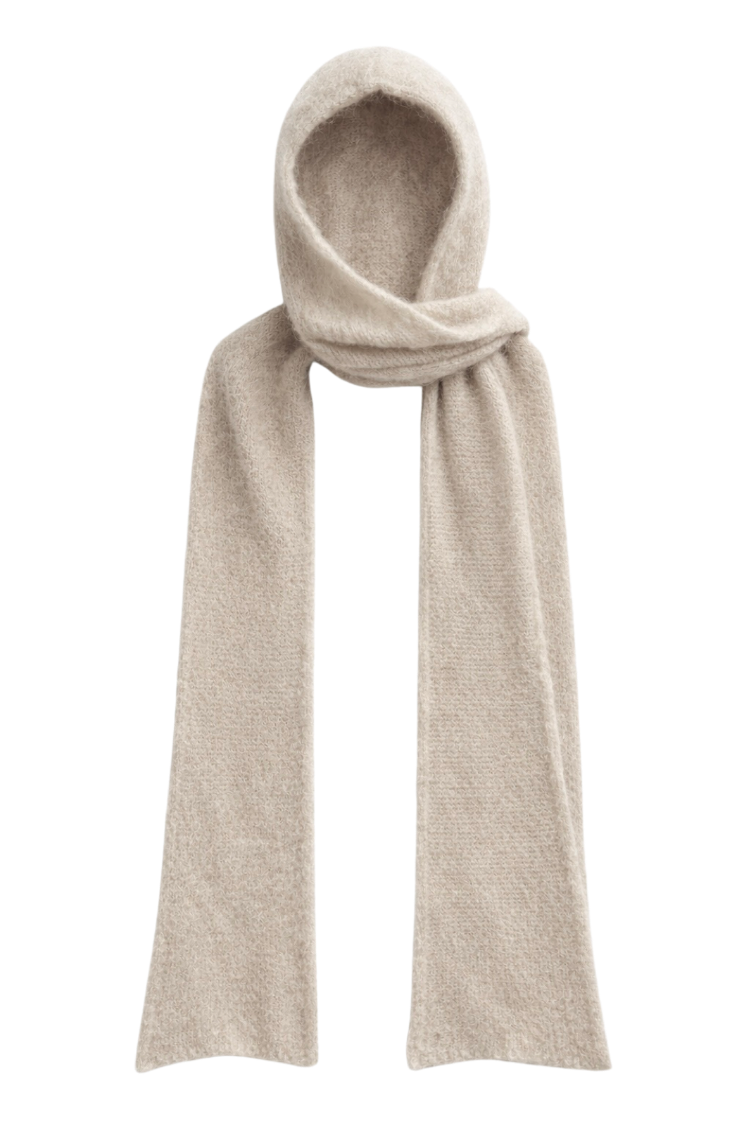 Penn Hooded Alpaca Scarf Beige