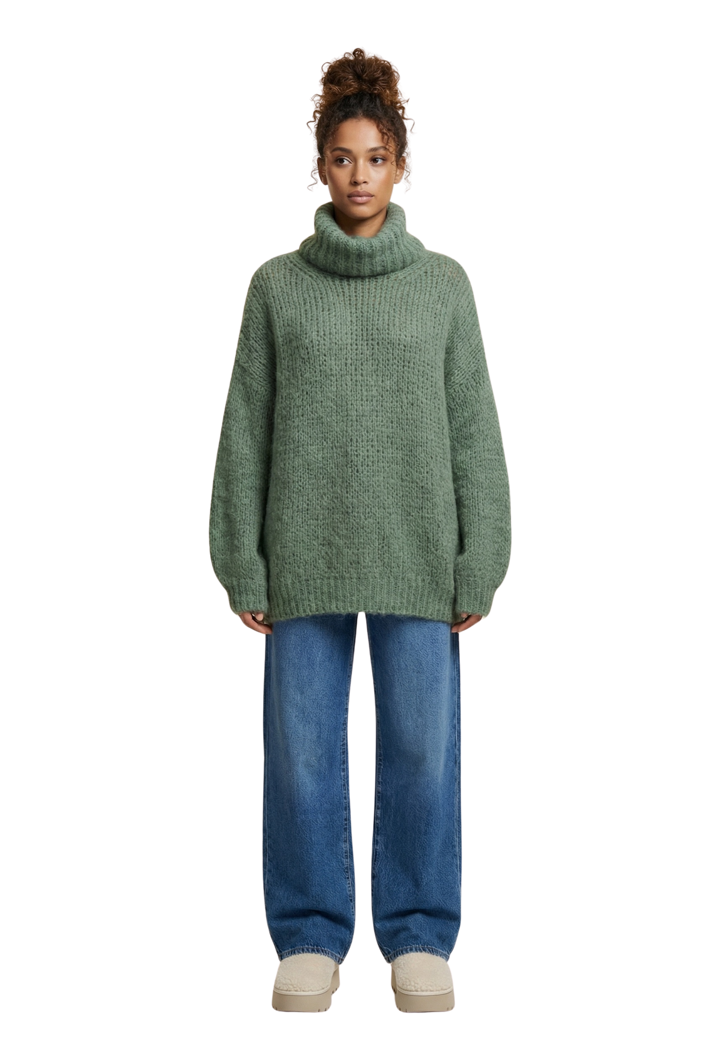Pepper Roll Neck Alpaca Pullover Dusty Green