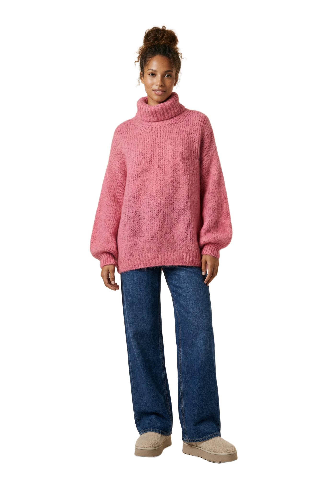 Pepper Roll Neck Alpaca Pullover Pink