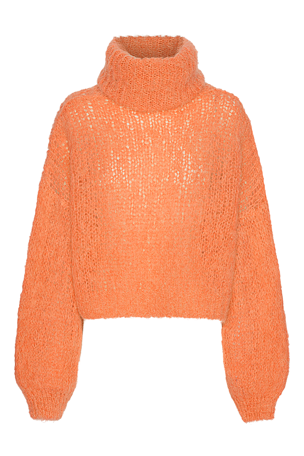Pepper Roll Neck Alpaca Pullover Cropped Burnt Orange