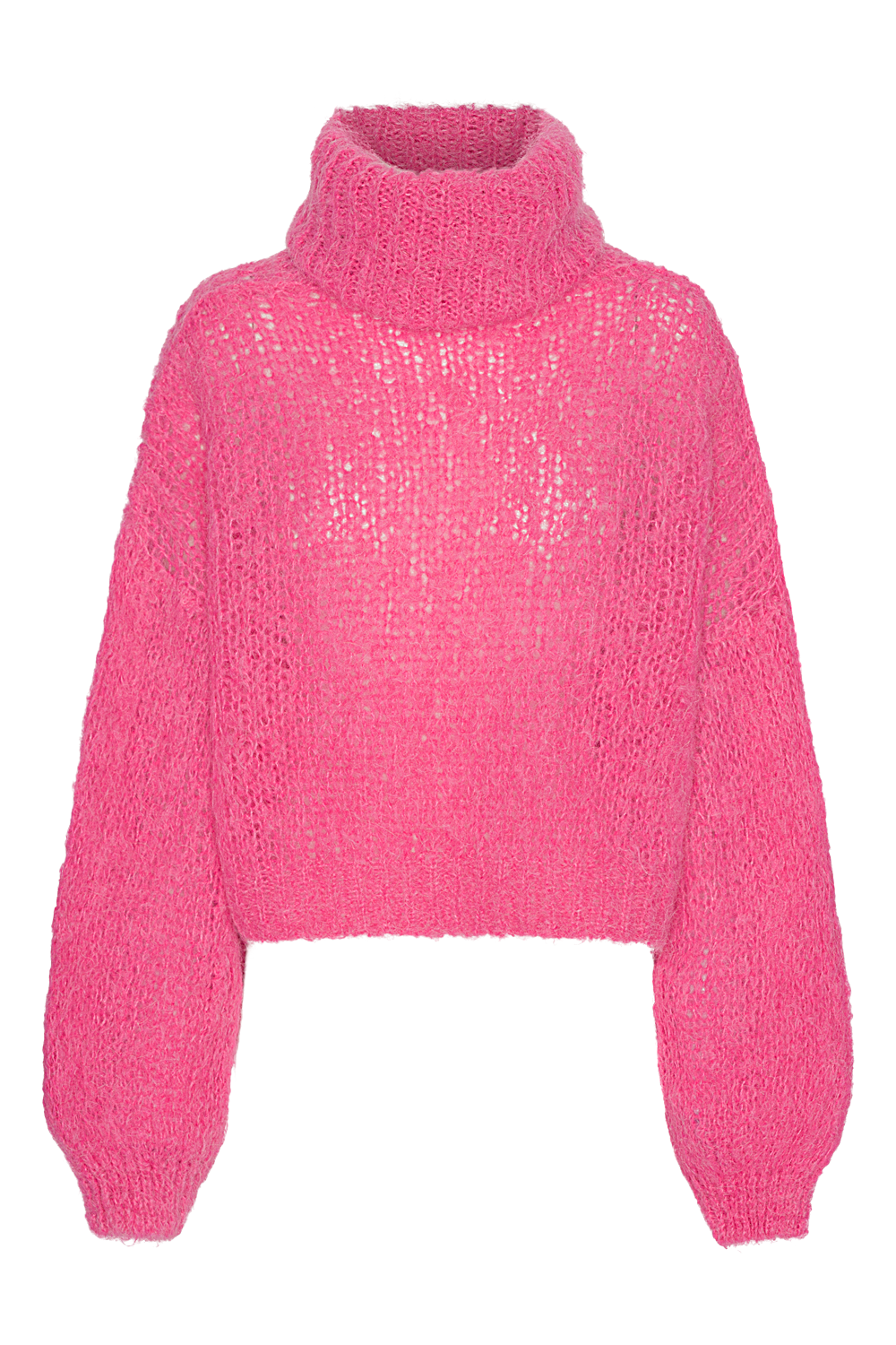 Pepper Roll Neck Alpaca Pullover Cropped Pink