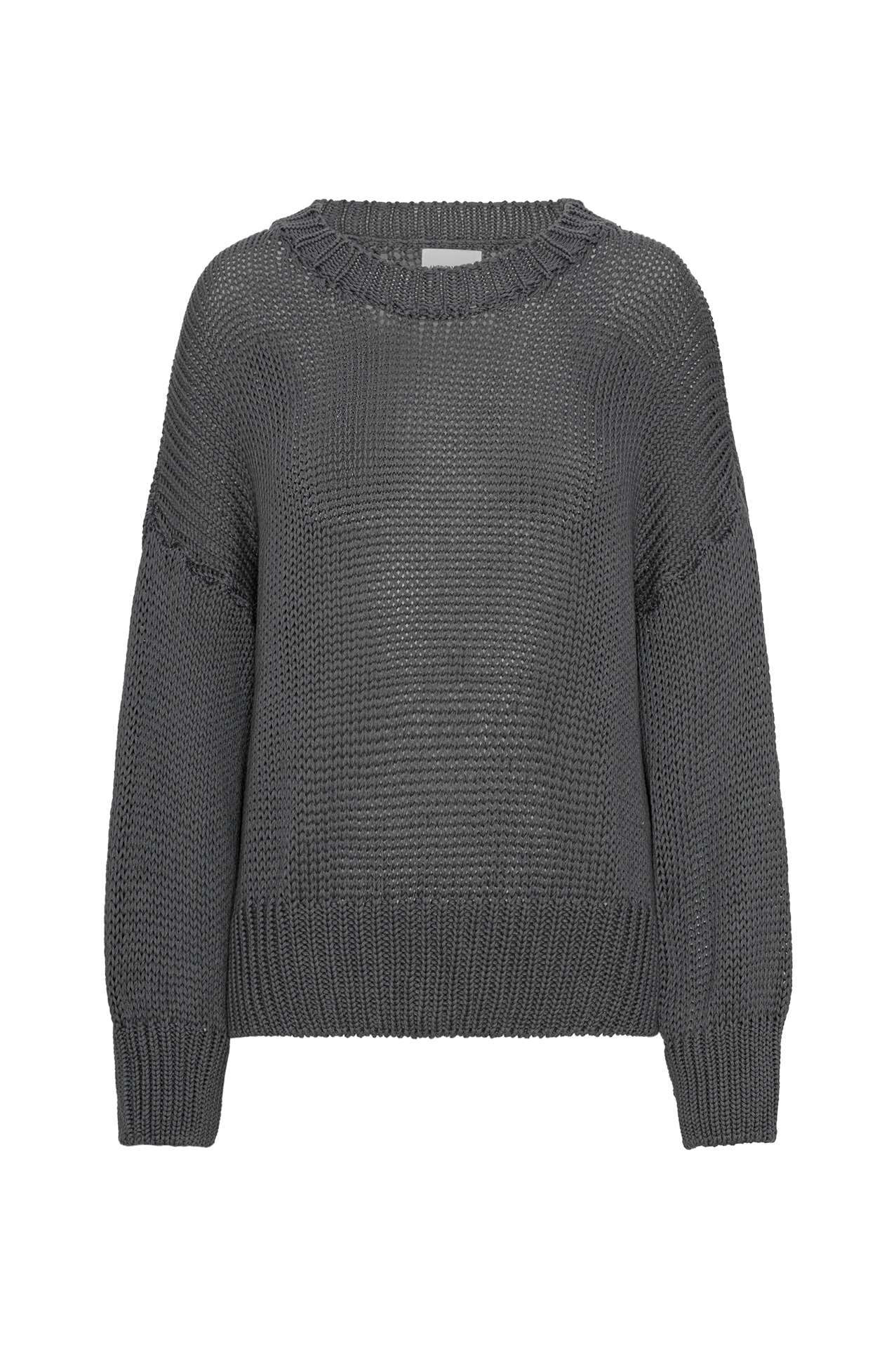 Pepper Round Neck Cotton Pullover Graphite