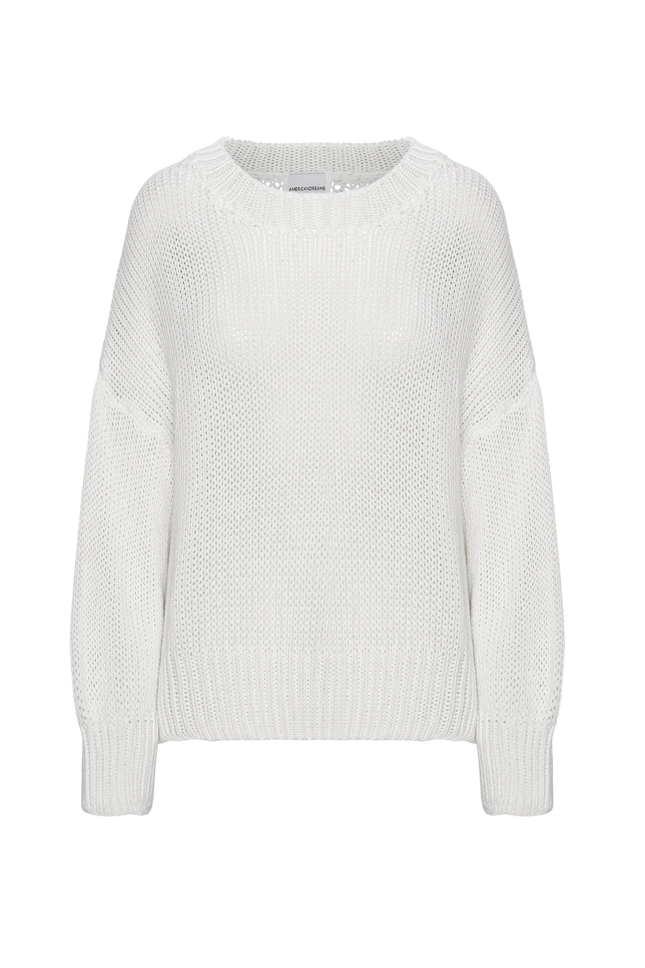 Pepper Round Neck Cotton Pullover White