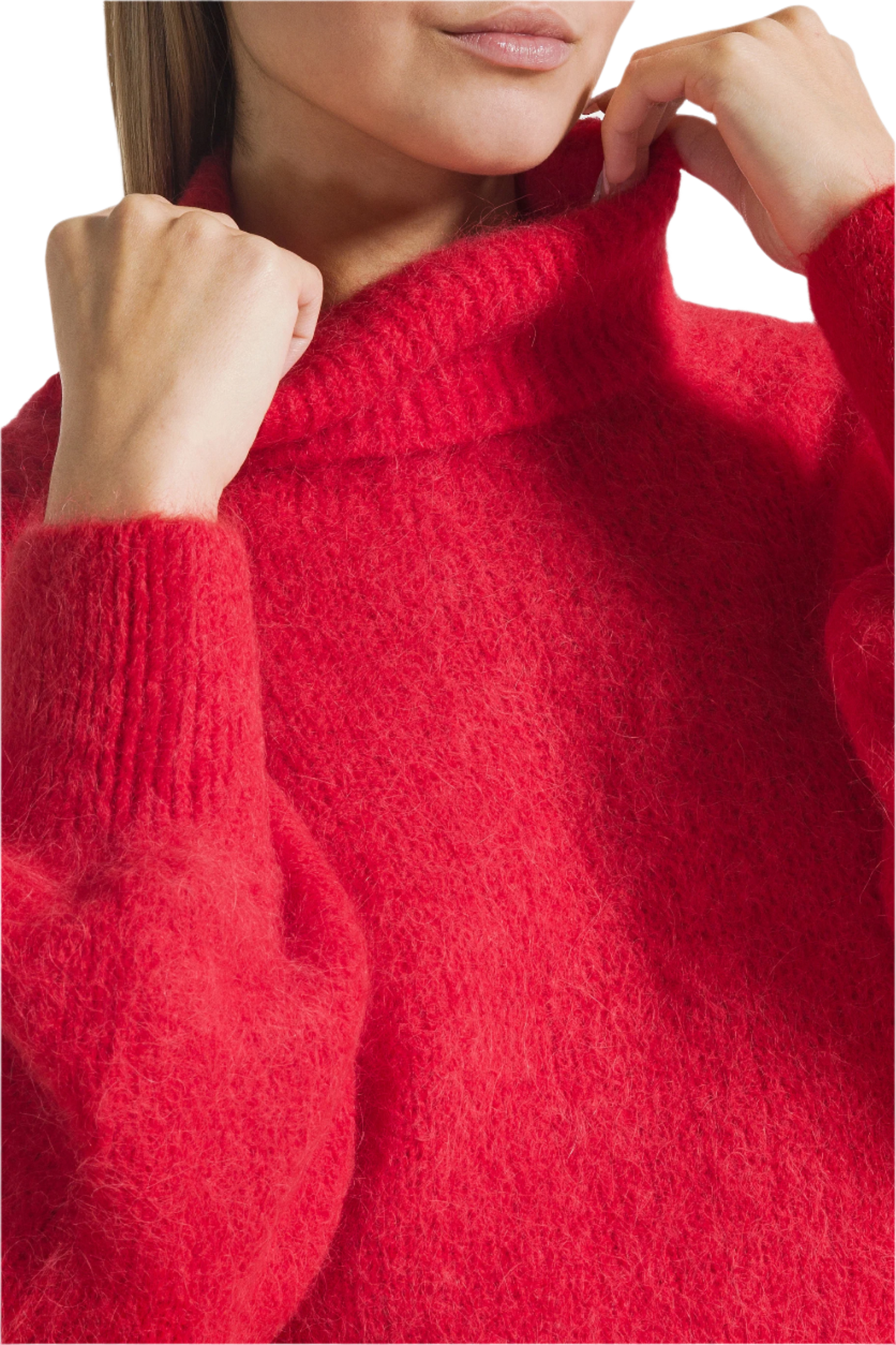 Piro Rollneck Long Sleeves Lipstick Red