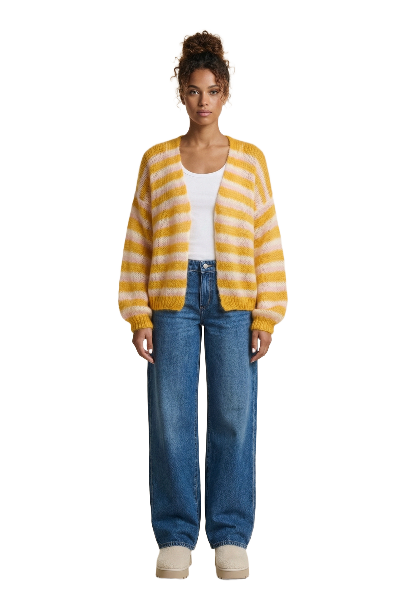 Ramona Knit Cardigan Yellow Striped