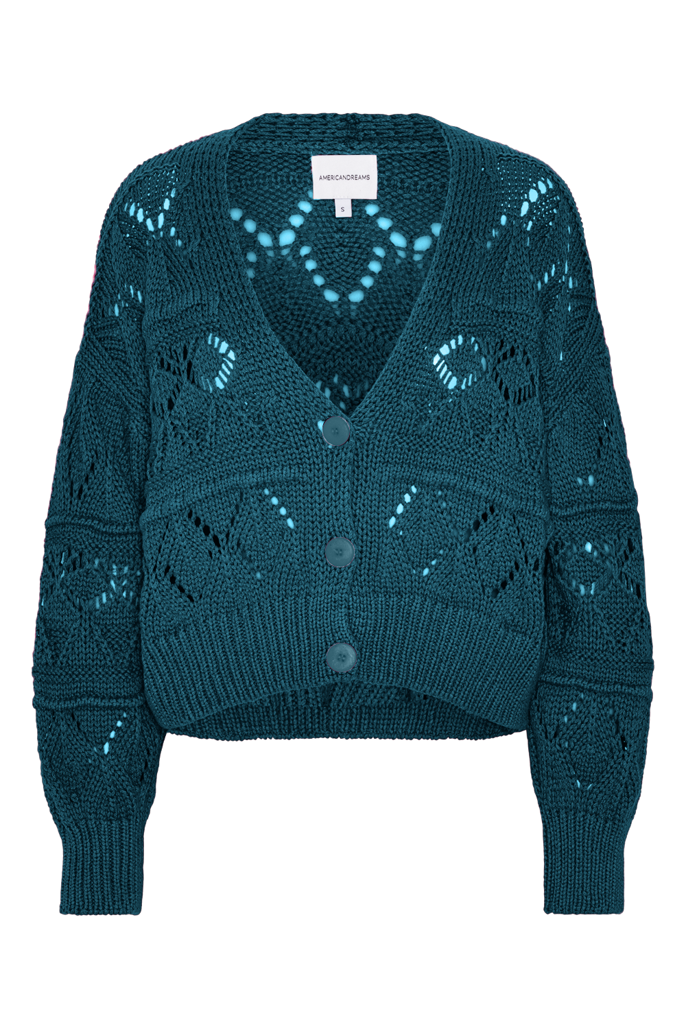 Riley Cotton Cardigan Teal Blue