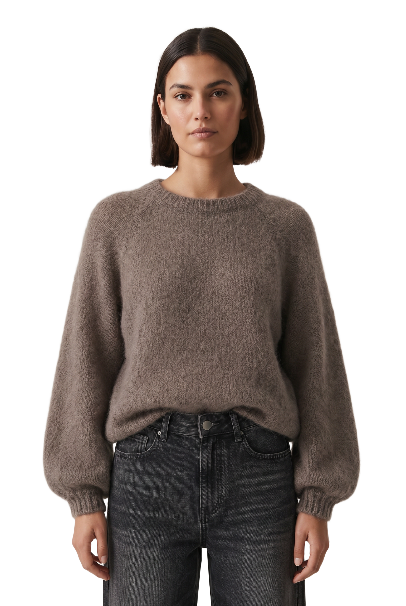 Rosie Mohair Knit Pullover Light Taupe