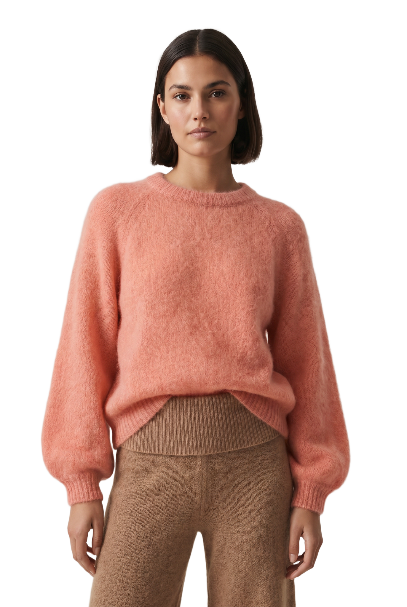 Rosie Mohair Knit Pullover Salmon