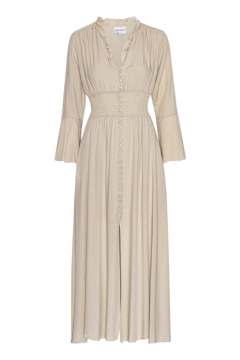 Sally Long Dress Solid Beige