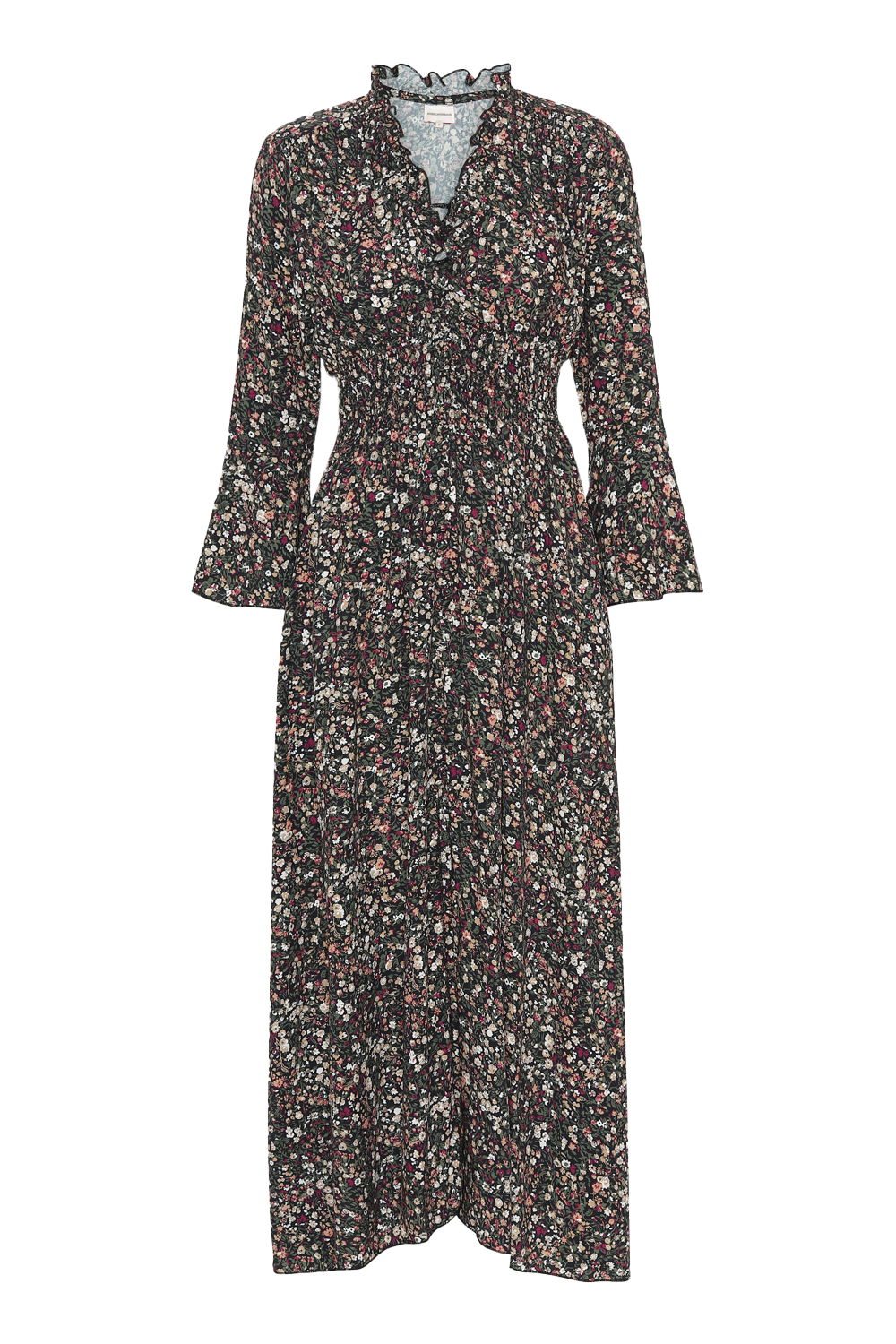 Sally Long Dress Black Flower