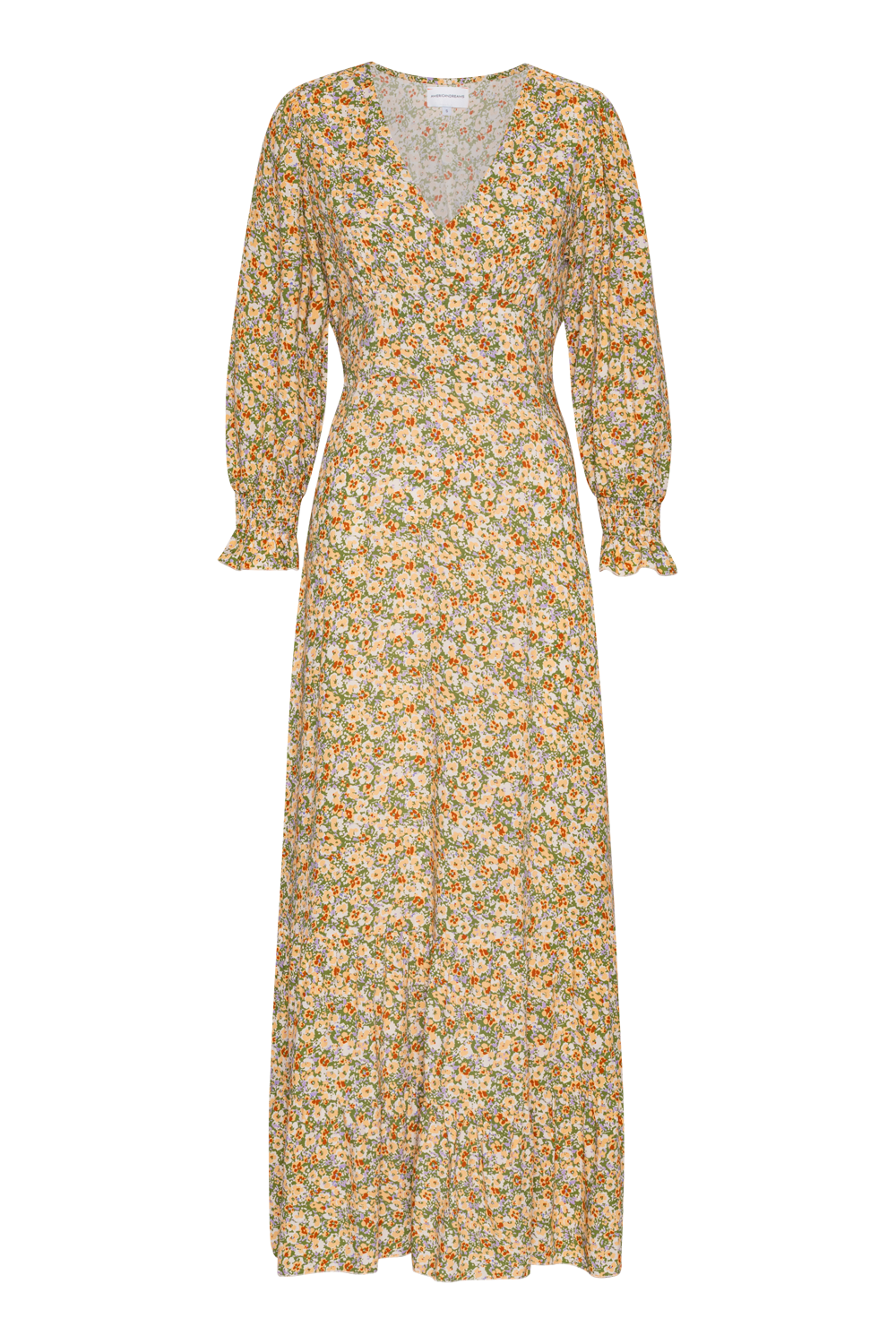 Koko Dress Long Closed Back Dusty Green Flower