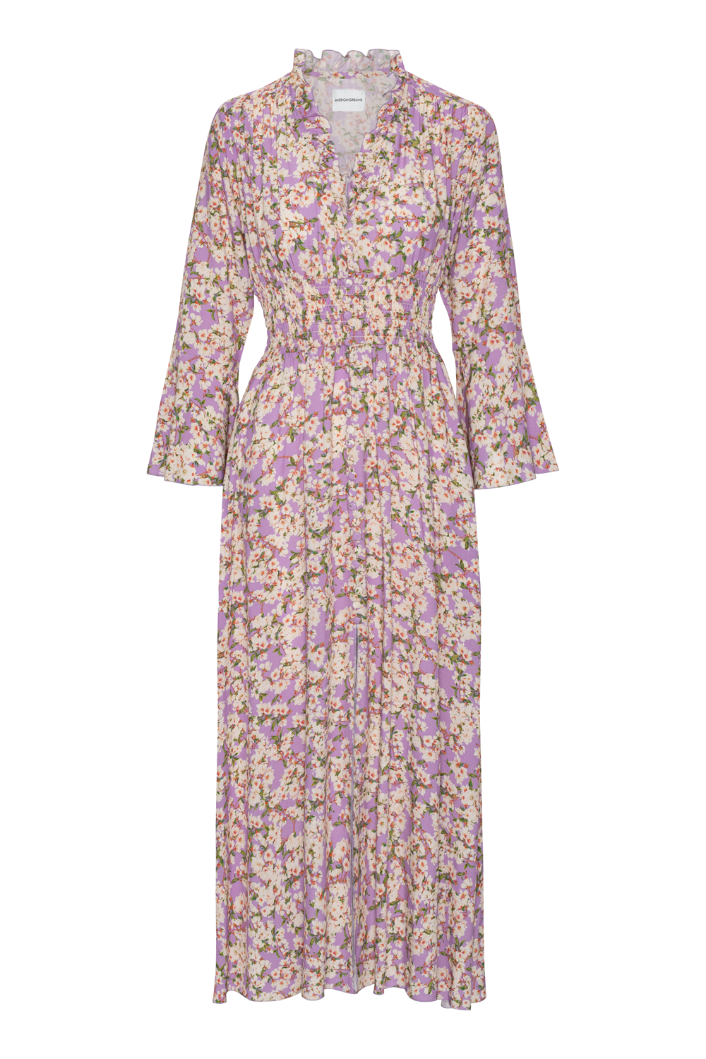 Sally Long Dress Lilac White Flowers