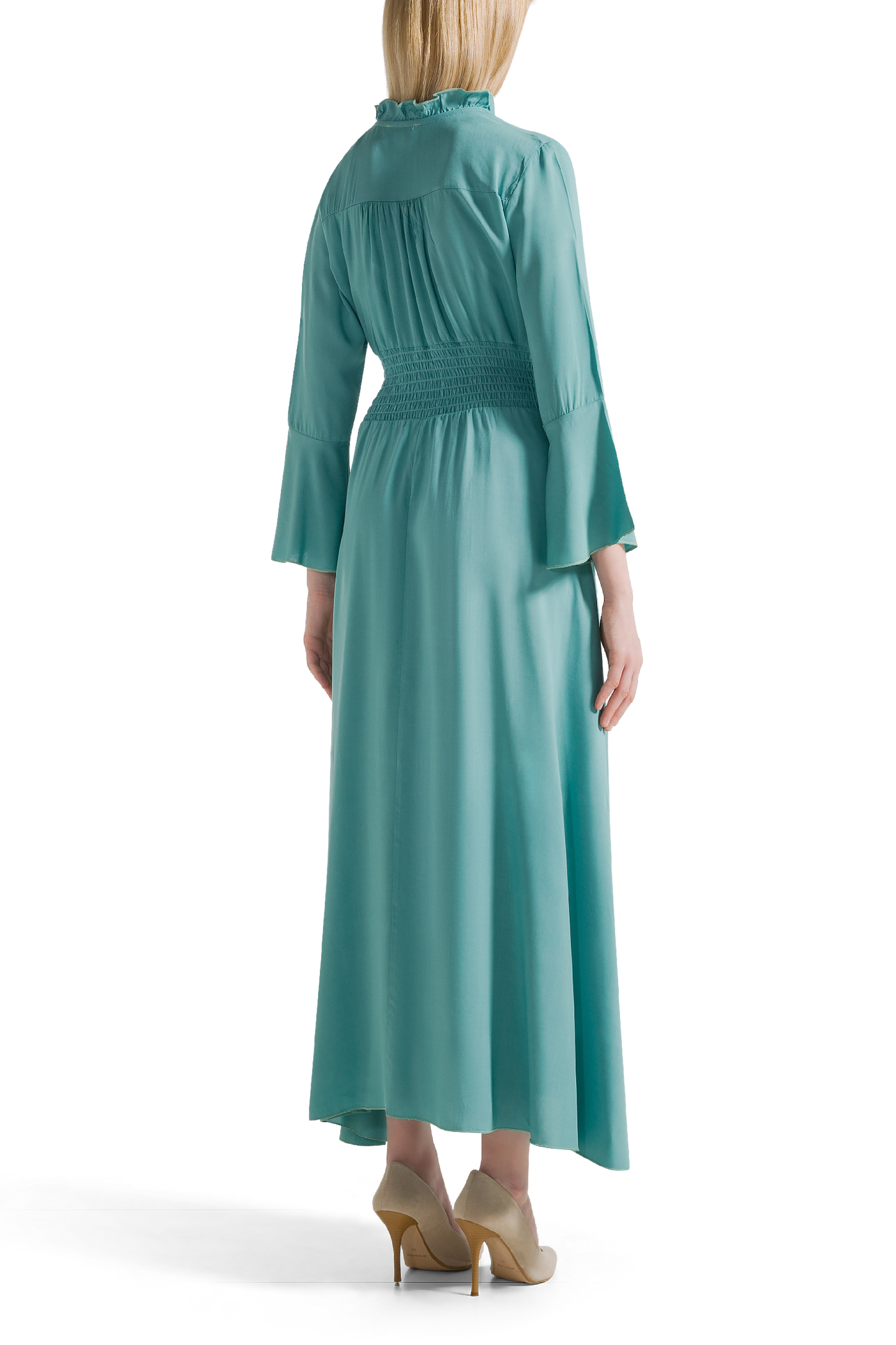 Sally Long Dress Turquoise Solid