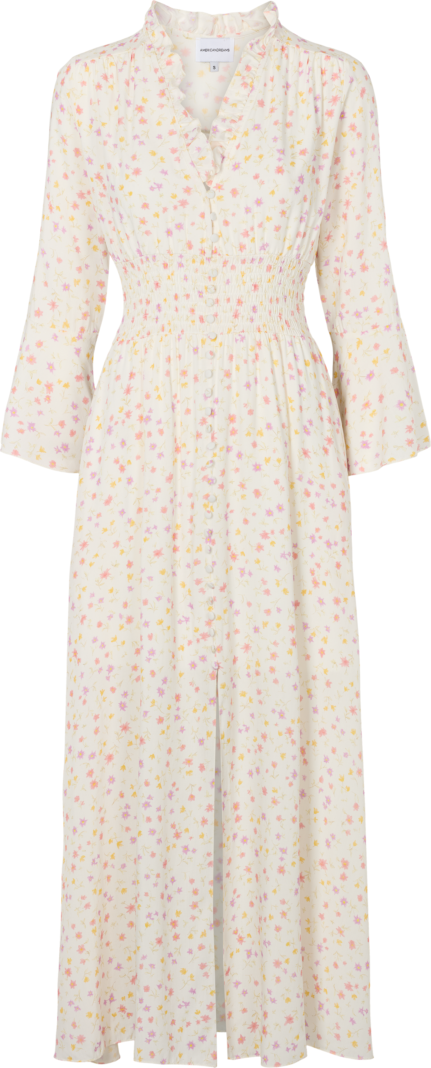 Sally Long Dress White Soft Berry Flower