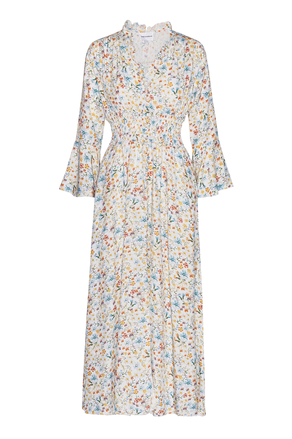 Sally Long Dress White Summer Flower
