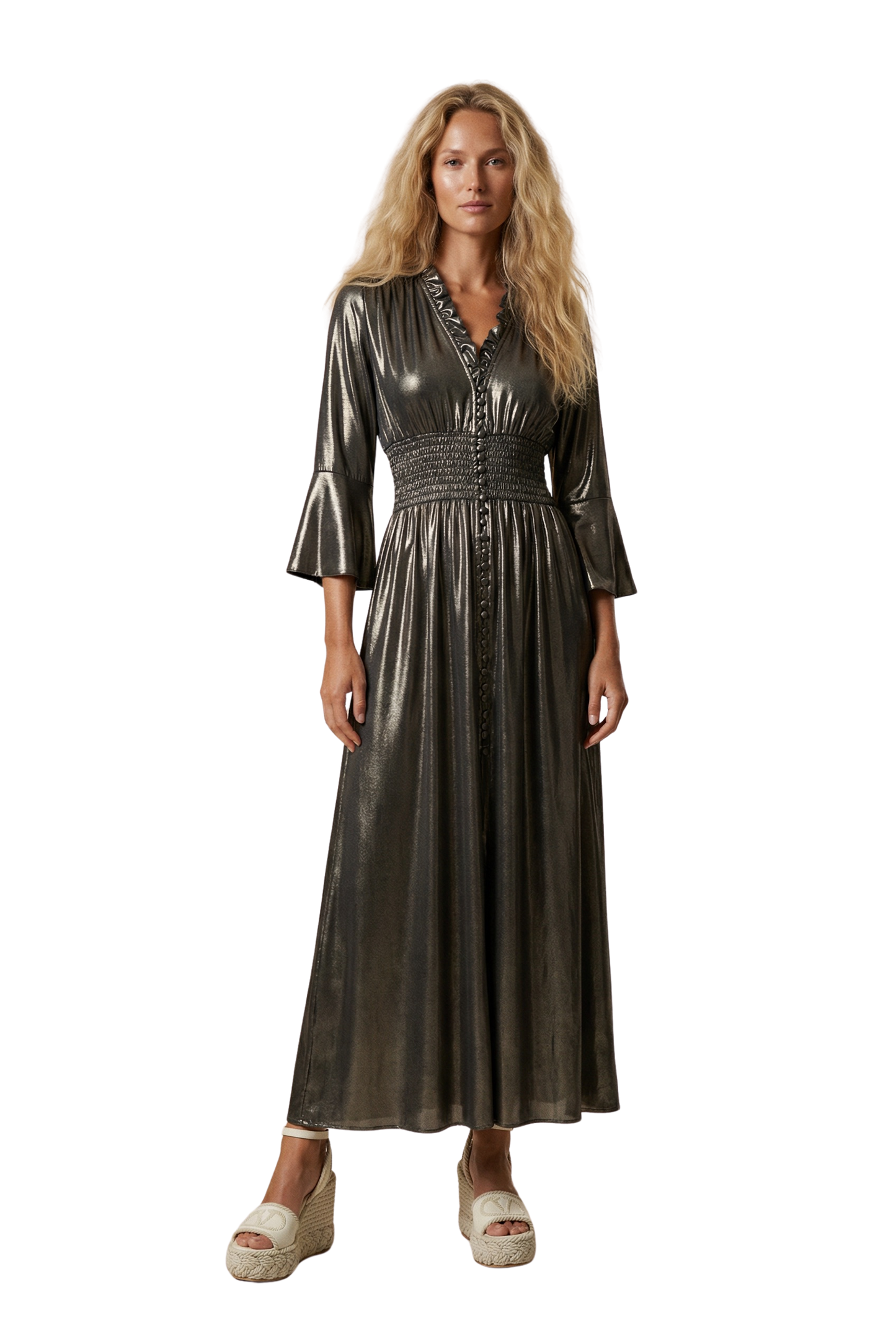 Sally Long Shimmer Dress Black