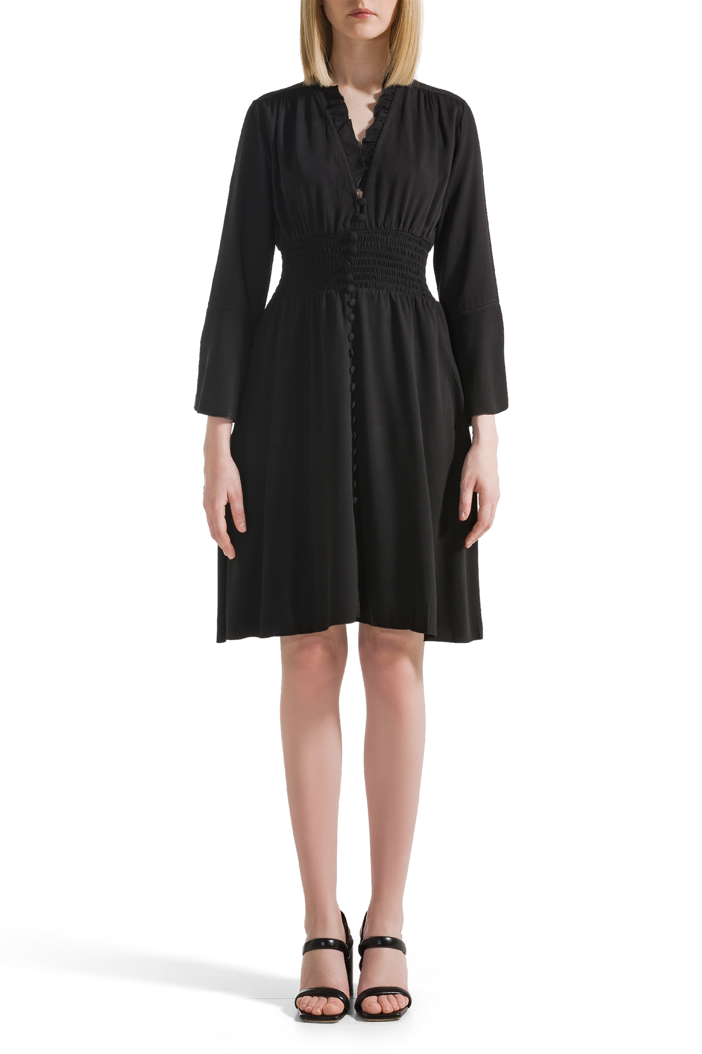Sally Short Dress Black Solid