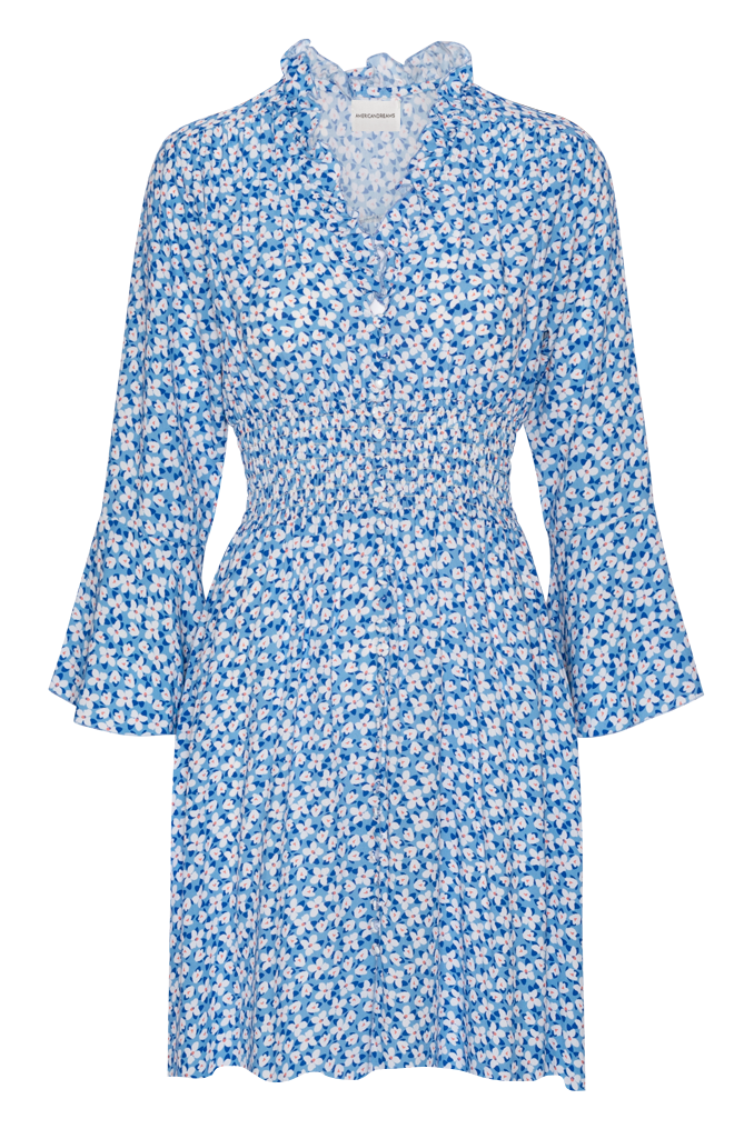 Sally Short Dress Blue White Flowers