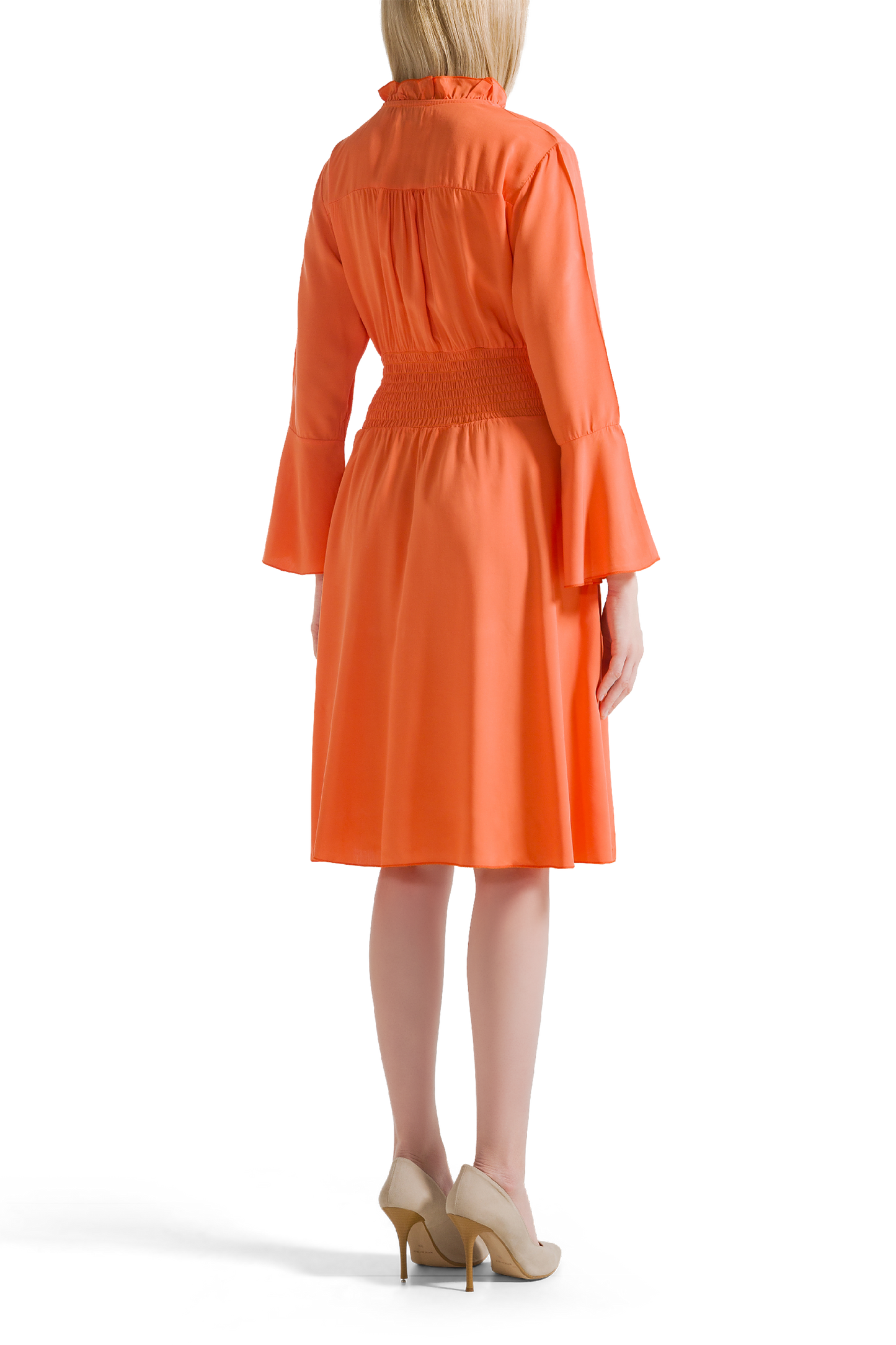 Sally Short Dress Burnt Orange Solid
