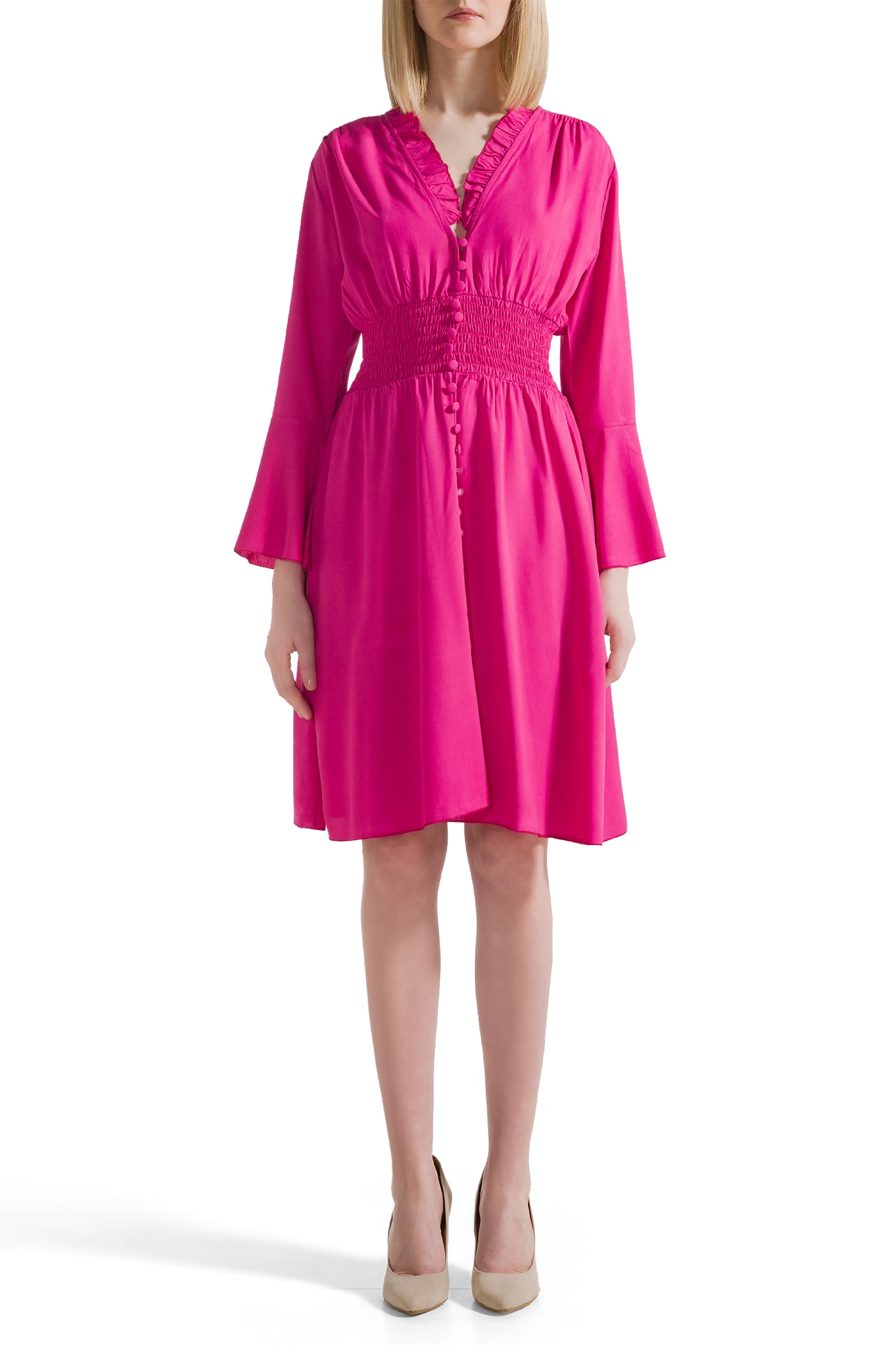 Sally Short Dress Pink Solid