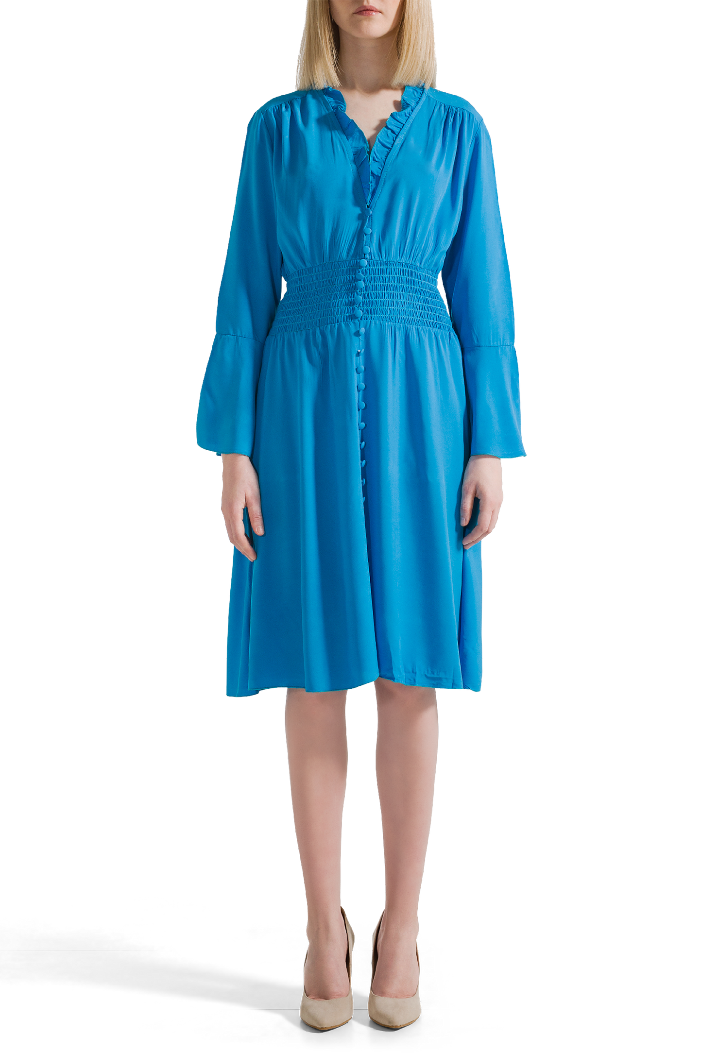 Sally Short Dress Sky Blue Solid