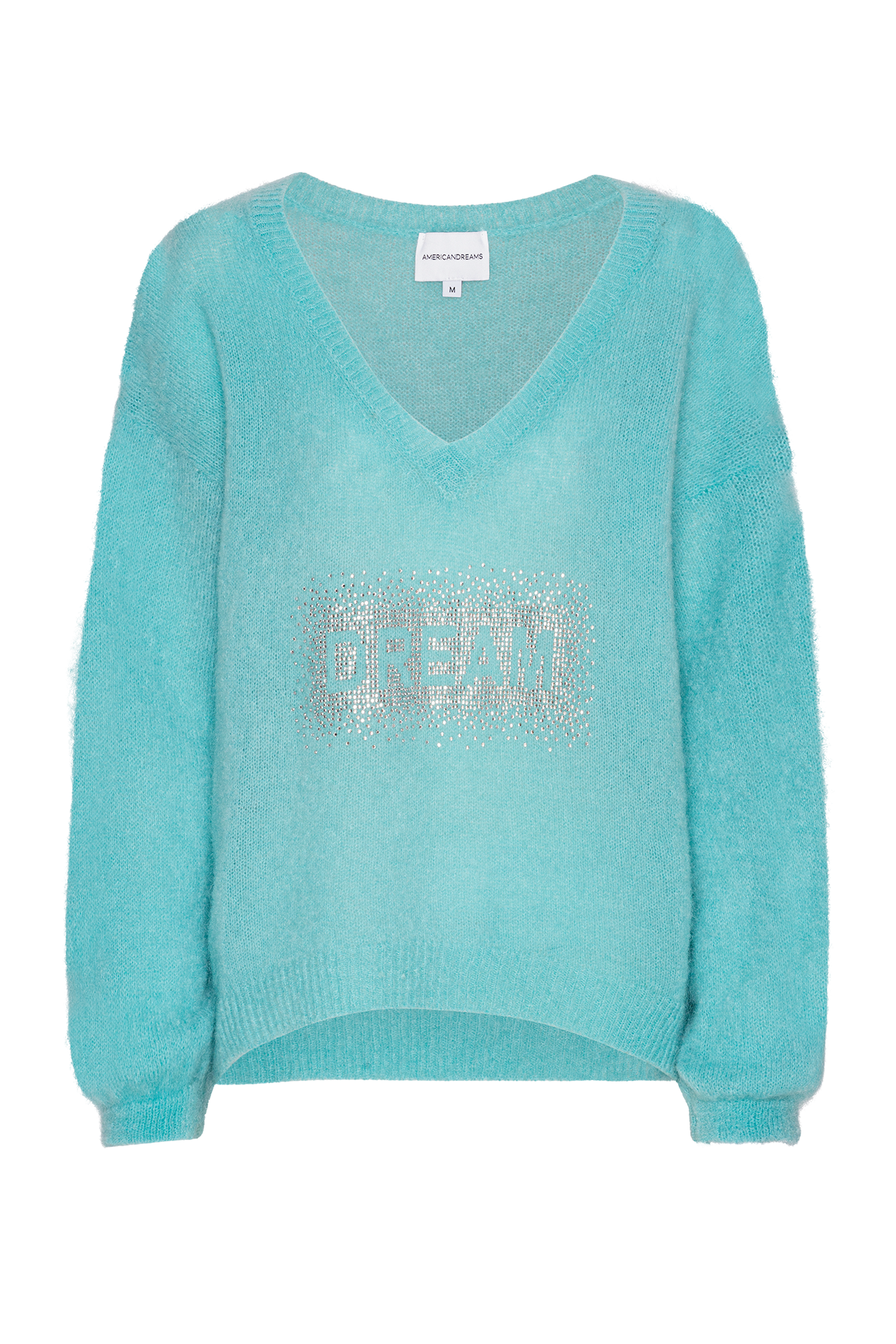 Silja V Neck Crystal Pullover Seafoam Green