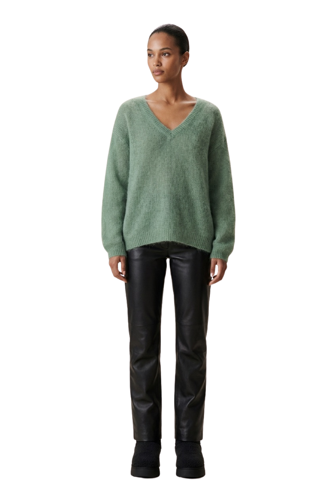 Silja V Neck Knit Dusty Green