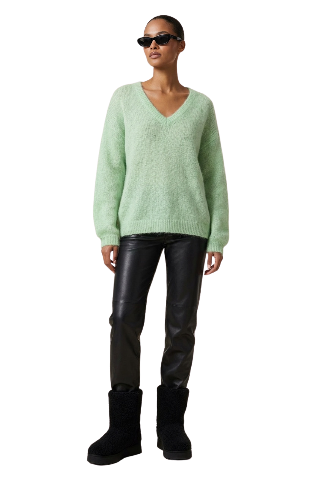 Silja V Neck Knit Mint Green